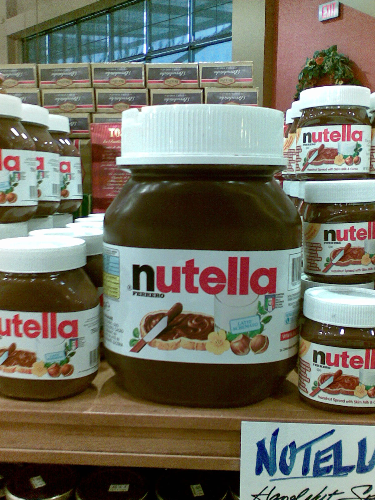 5 kg, $50-some container of Nutella seen at Vince and Joe's at 25 Mile and VanDyke.