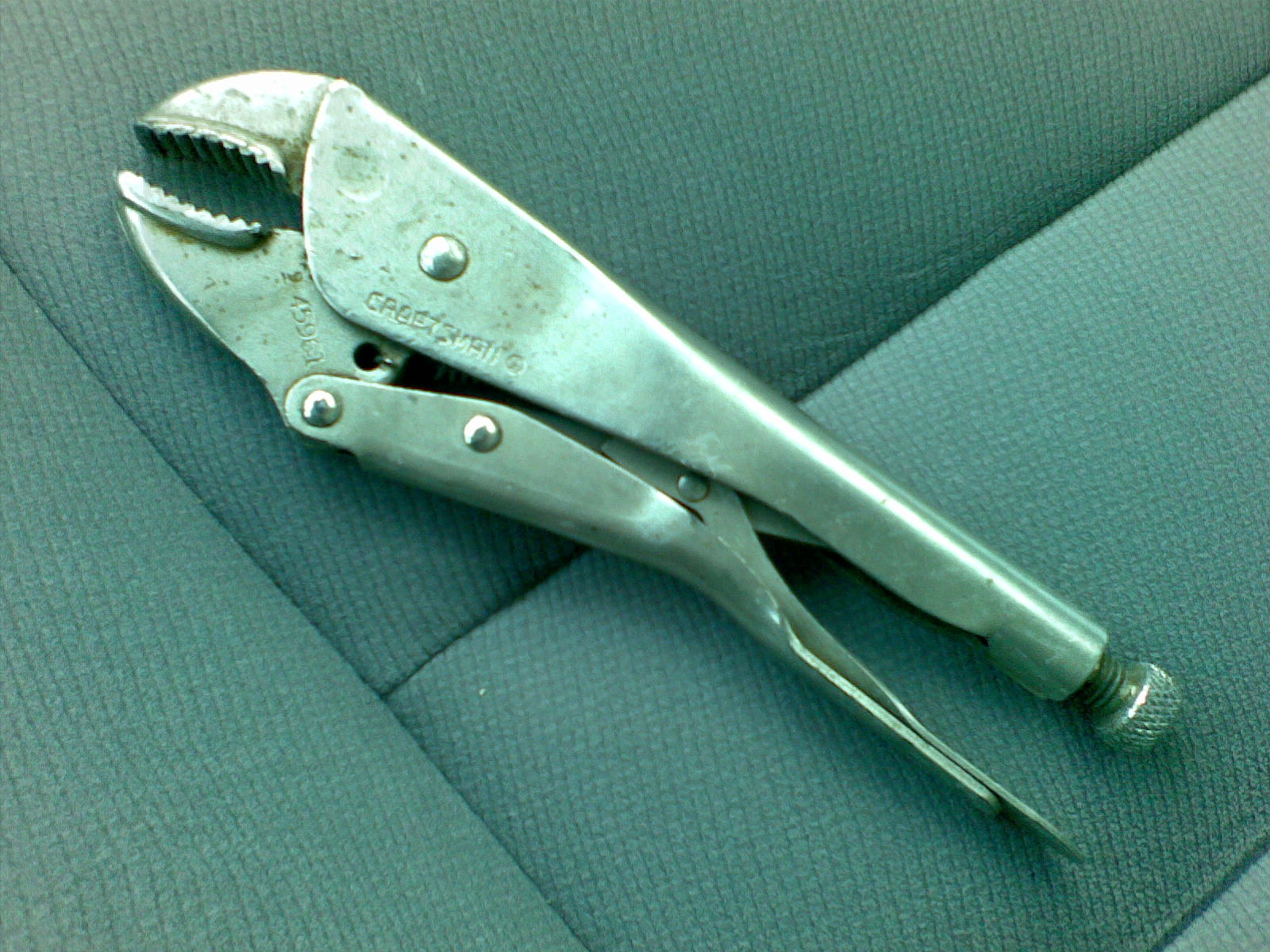 A pair of Craftsman pliers with locking jaws found in the road around my condo complex as I was leaving for work this morning.