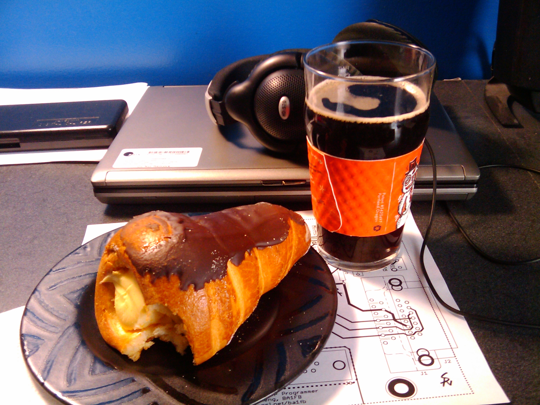 My breakfast this morning involves a pint of coffee and a giant Mexican pastry that Danielle picked up for me.