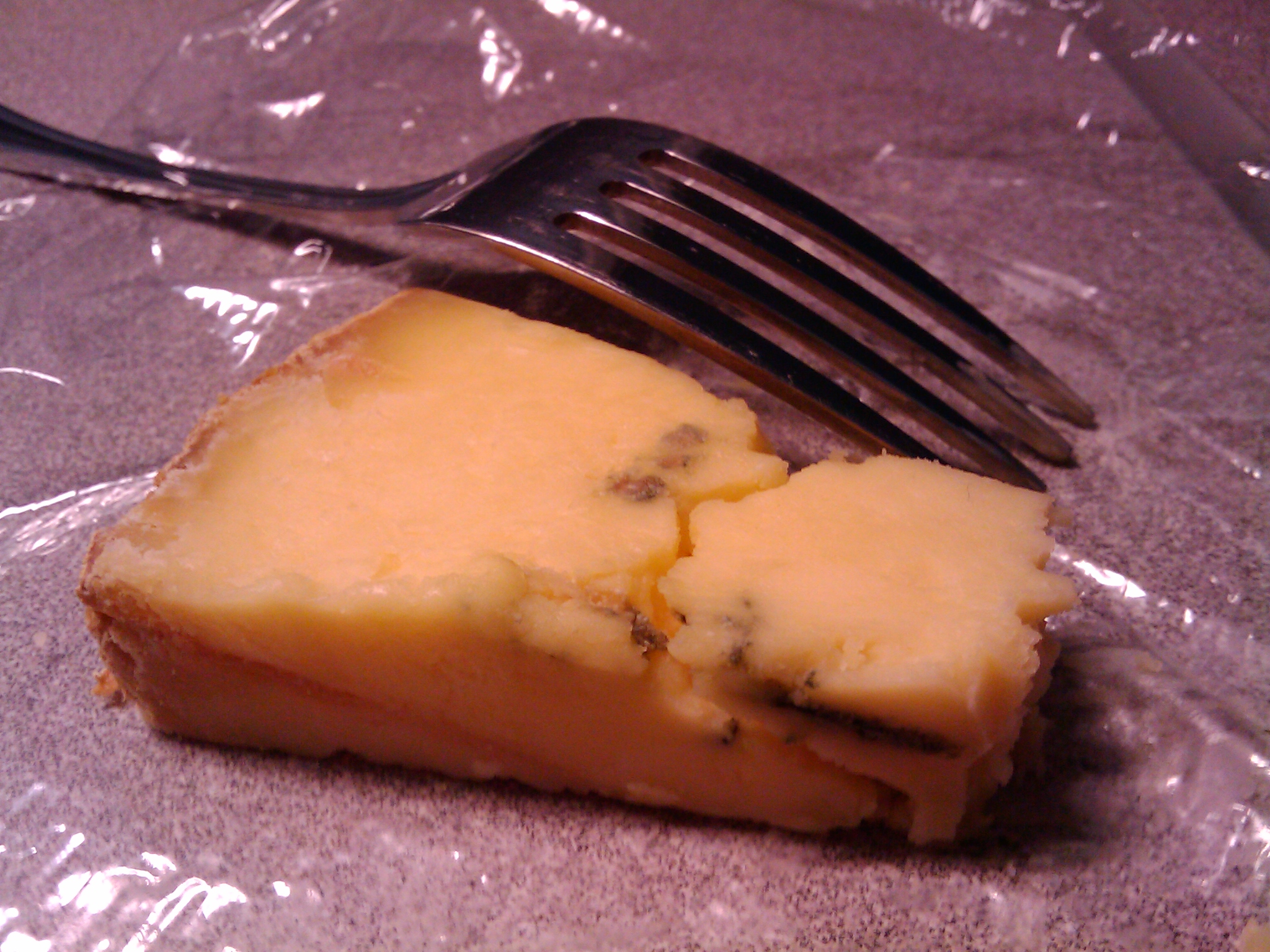 Stichelton raw cow's milk blue cheese (essentially a real Stilton without EU law sillyness) for breakfast one morning at work.