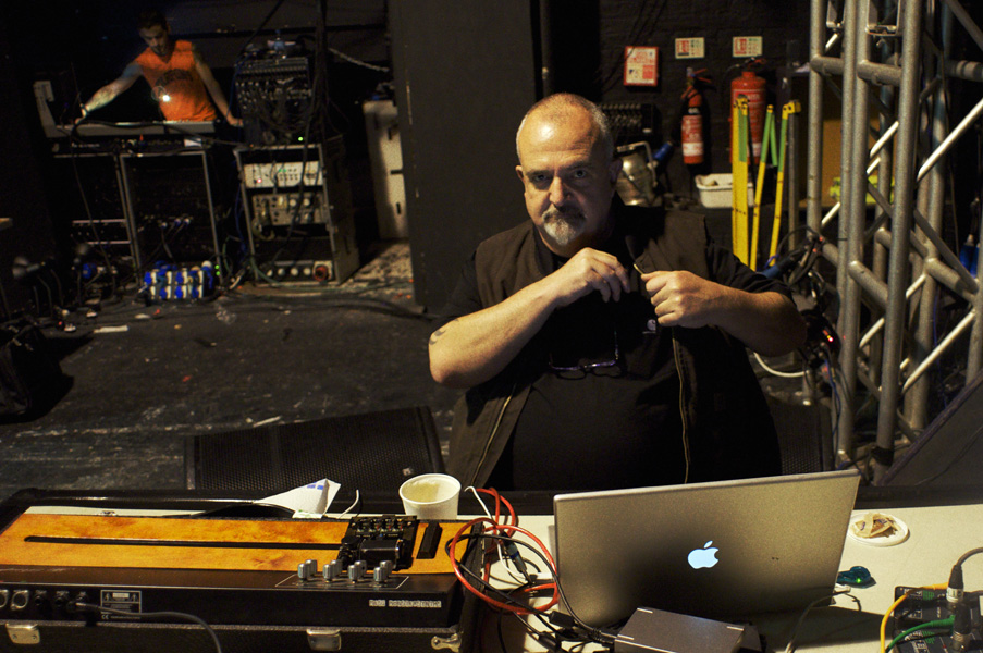 Peter Christopherson, taken by Chris Carter during Throbbing Gristle's final tour.