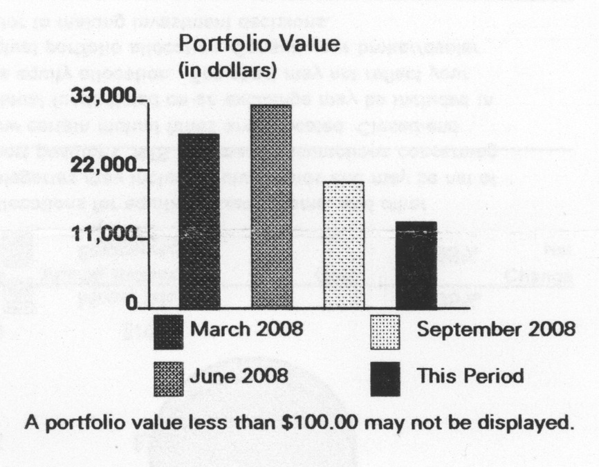 Scan of a performance chart from a report on a segment of my 401(k). It decreased quite a bit.