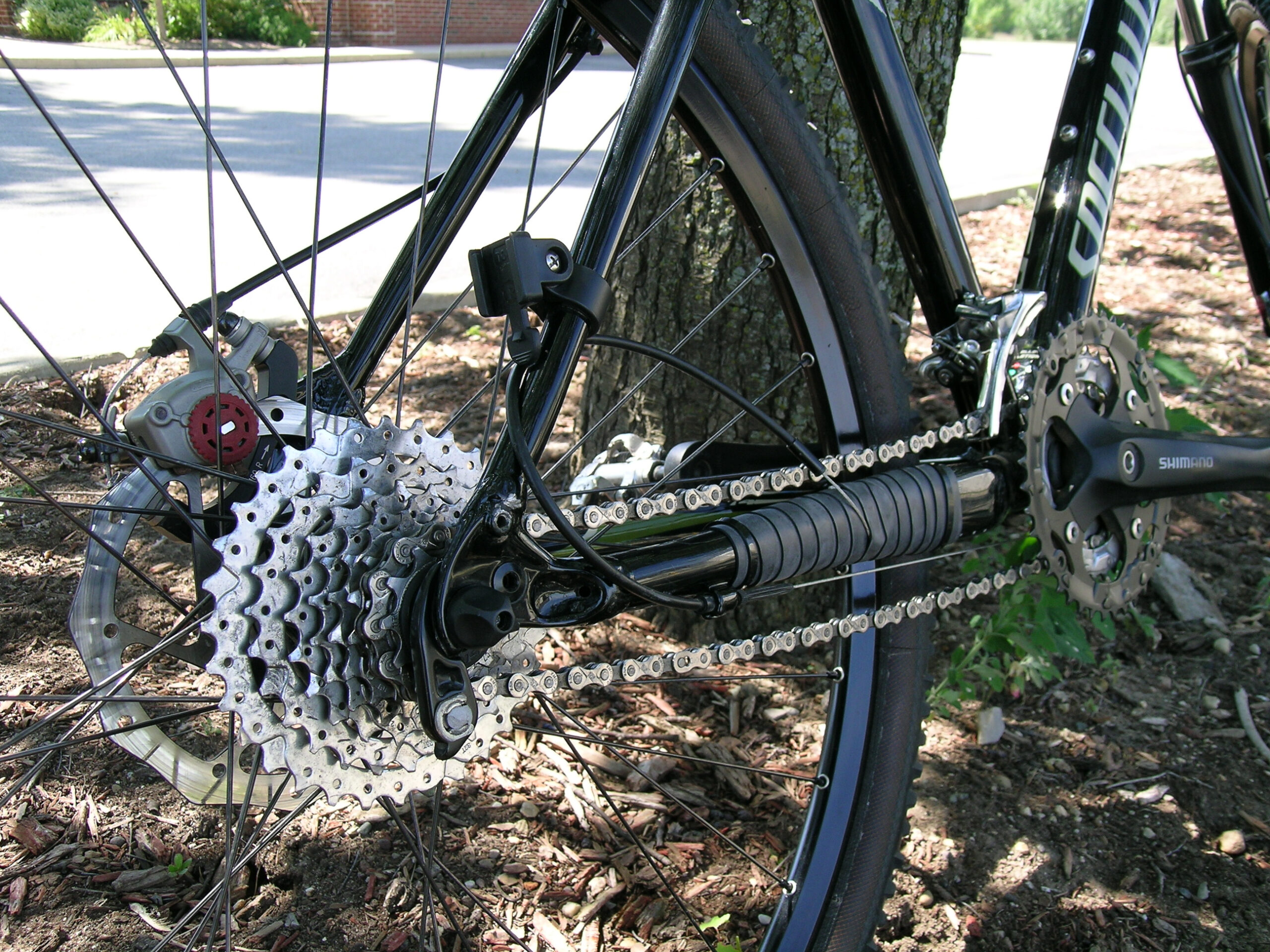 The emergency single speed conversion done to get home. I ended up using the 22 and 13 tooth rings.