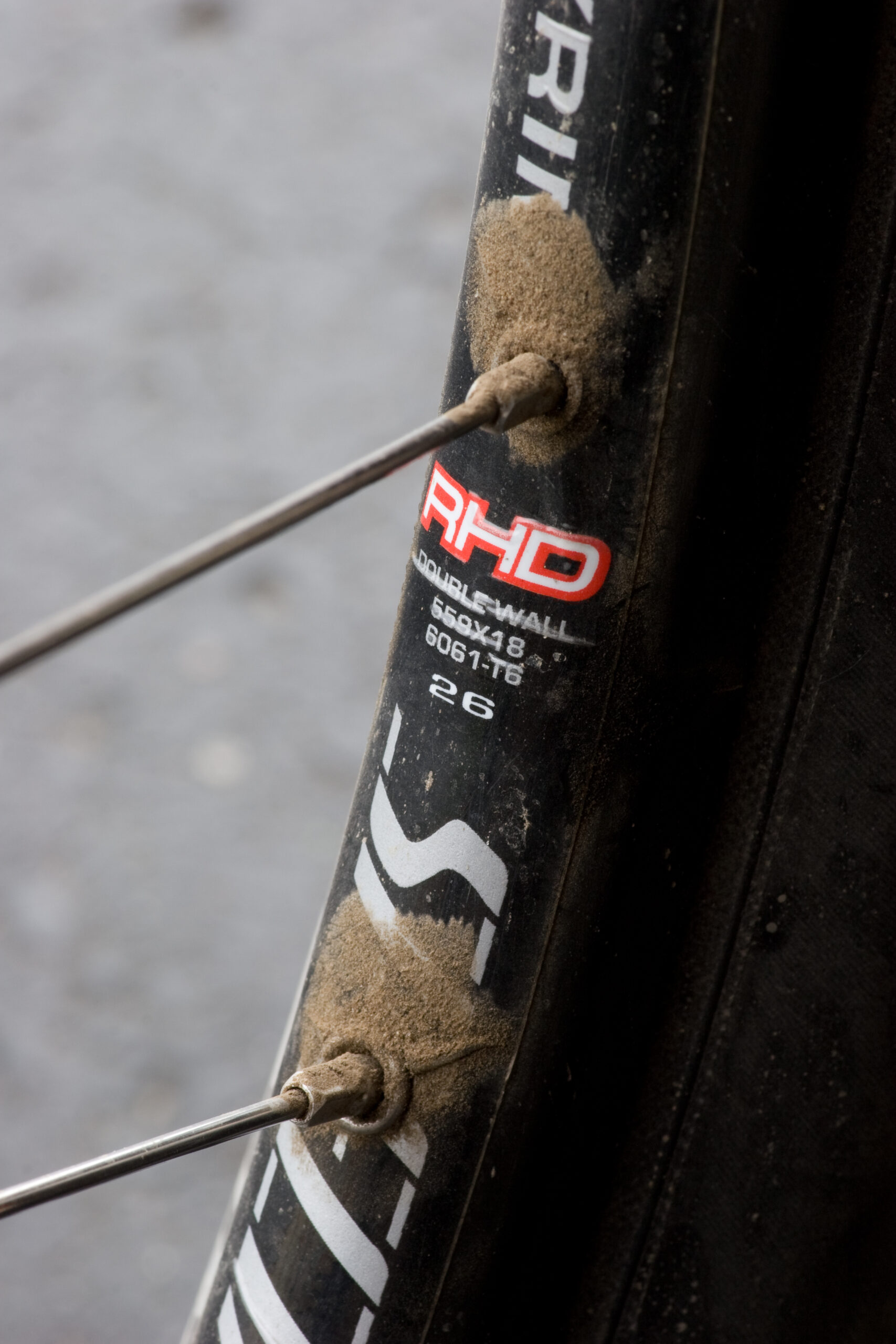 I find the places dirt builds up on a bike to be rather interesting. This mix of sand and dirt around the spokes is mostly from riding while up north.