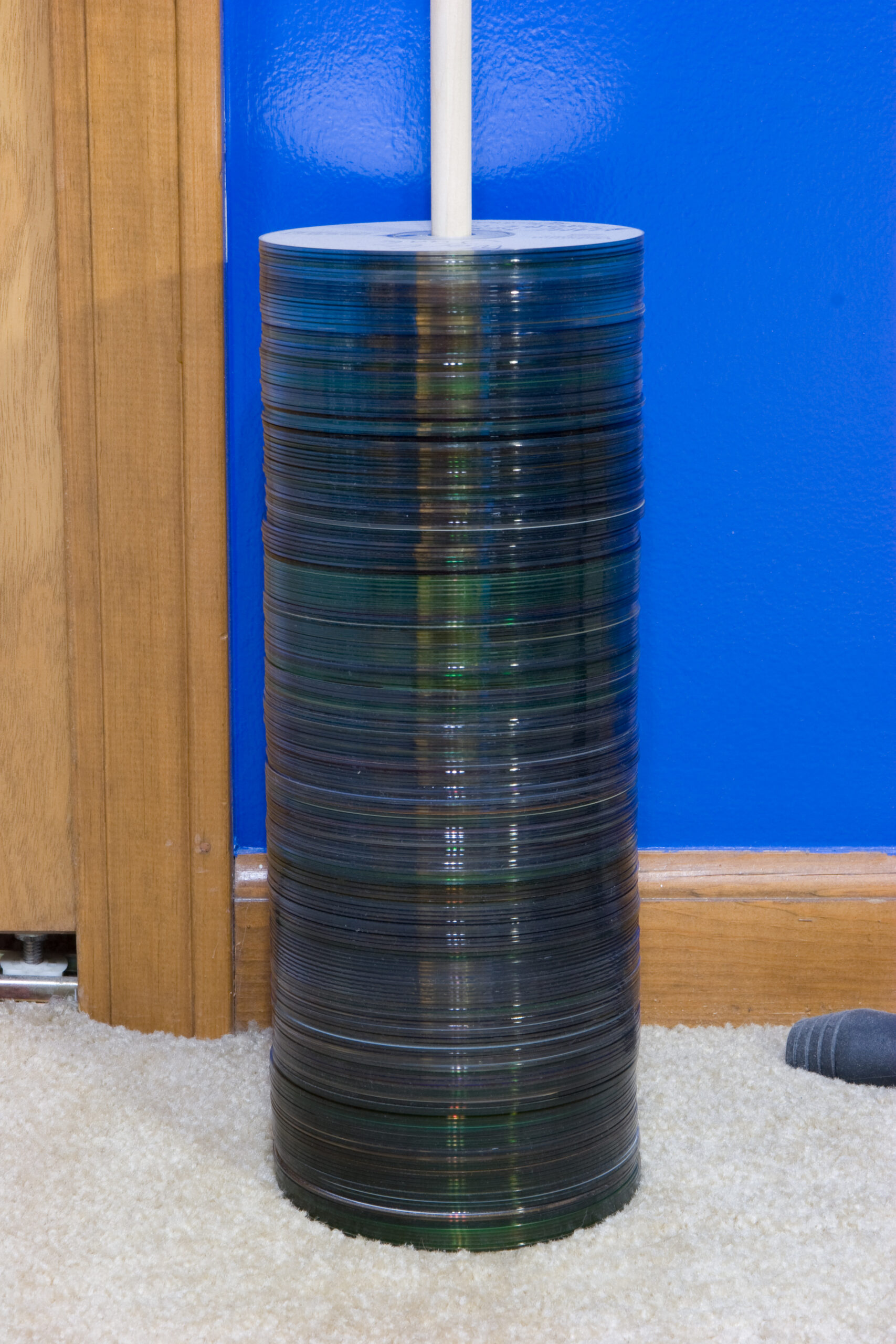A spindle of old optical media which I need to safely dispose of.