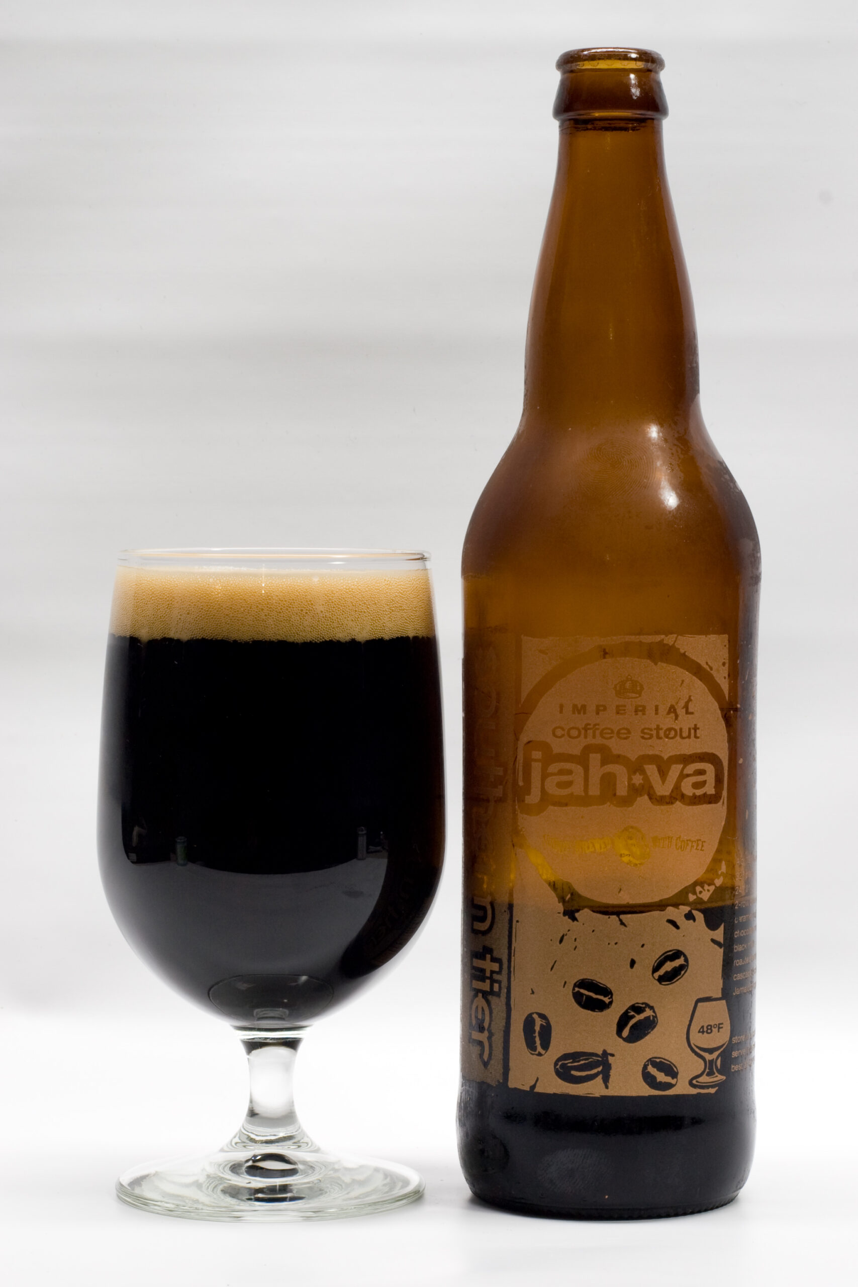 Southern Tier's Jah-Va poured into a glass. This is a very, very nice 12% coffee stout.