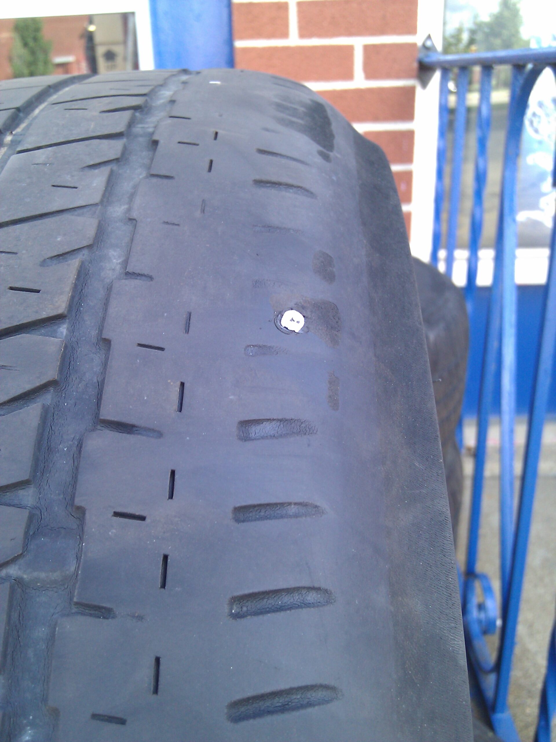 Another view of the super-worn rear tire. These tires definitely needed replacement.