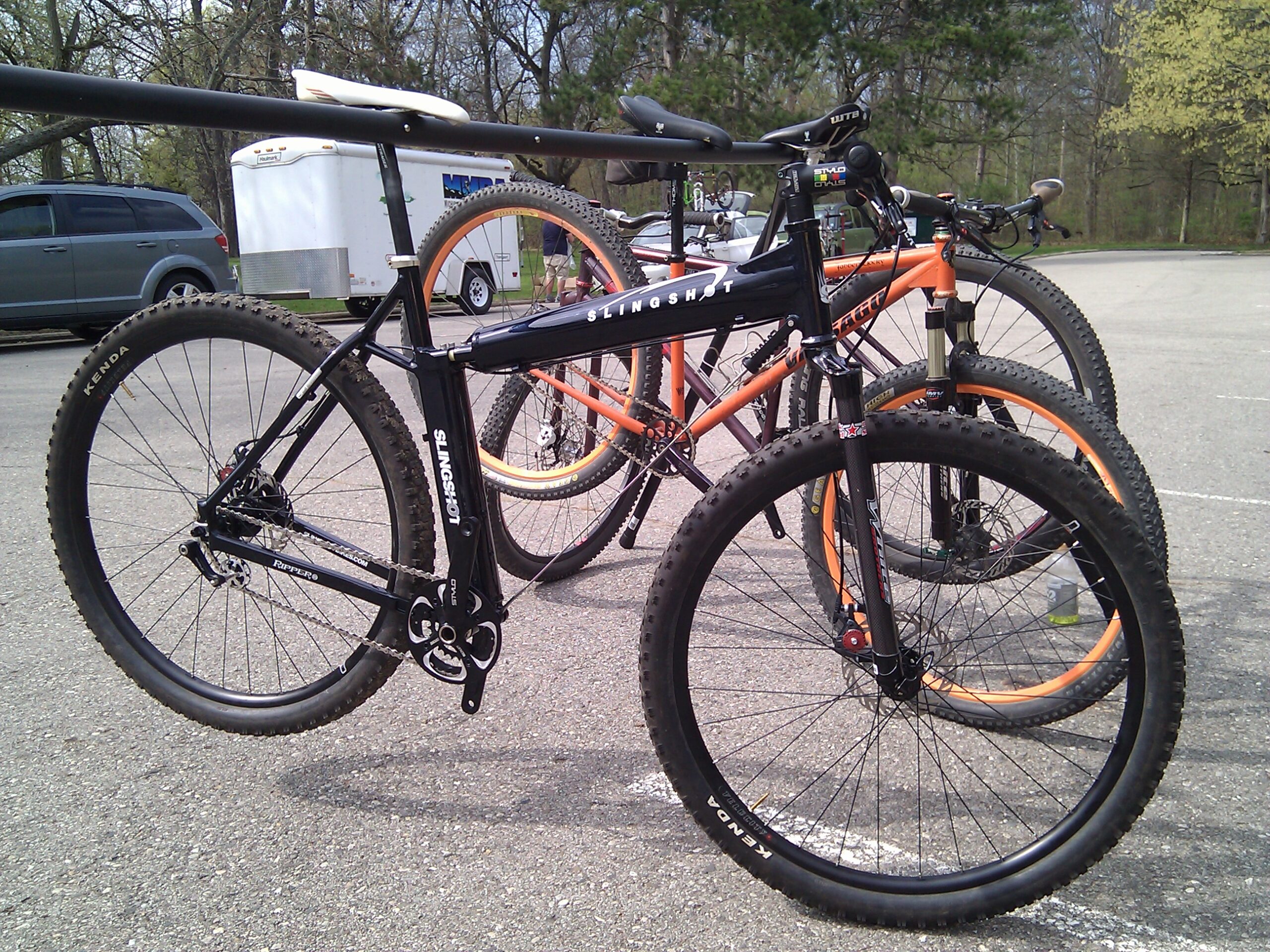Slingshot Ripper at the Trail's Edge booth at the end of the Michigan Bike Demo at Island Lake Recreation Area.