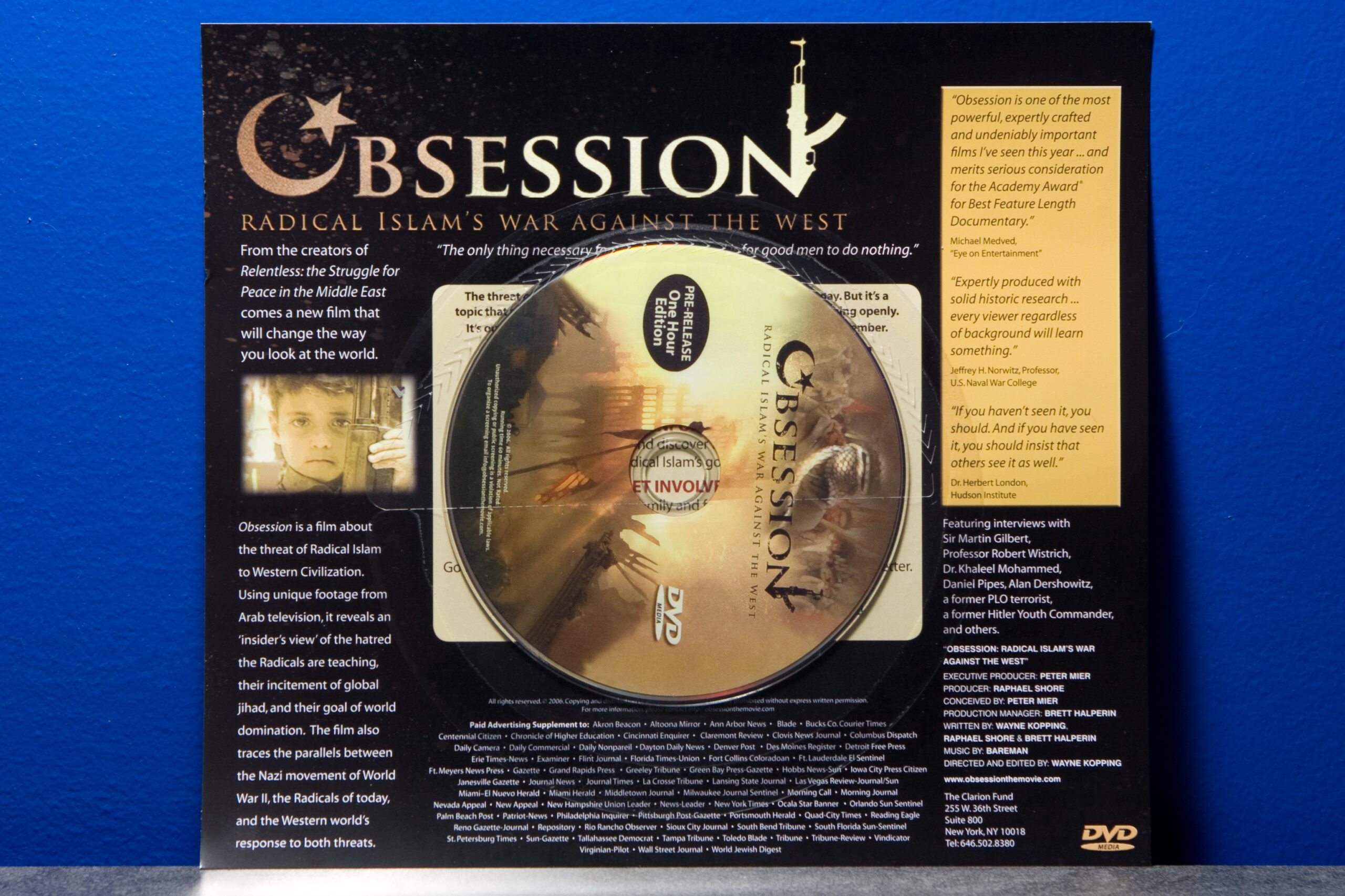 A few days later I received a second copy of Obsession, this time stuffed into a local newspaper.