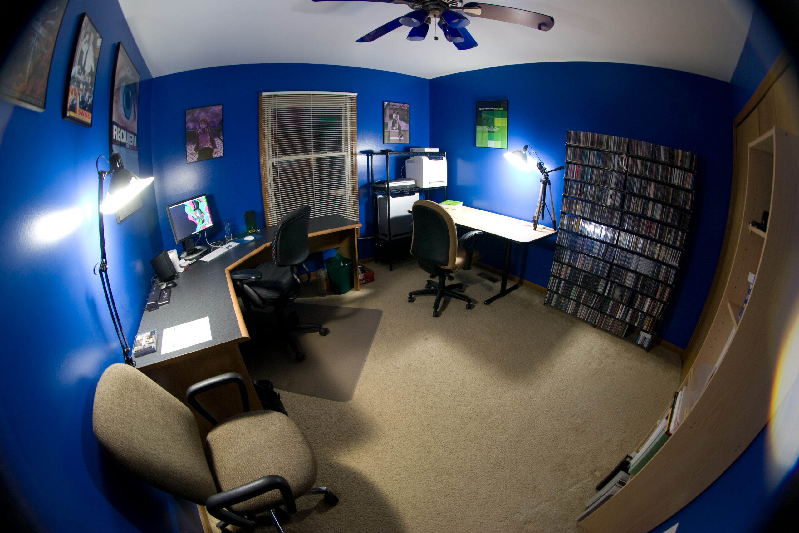 (November 2008) ...after rearranging things so that a chair and desk for Danielle could fit in my office. The rack was moved and recabled and unneeded things removed.