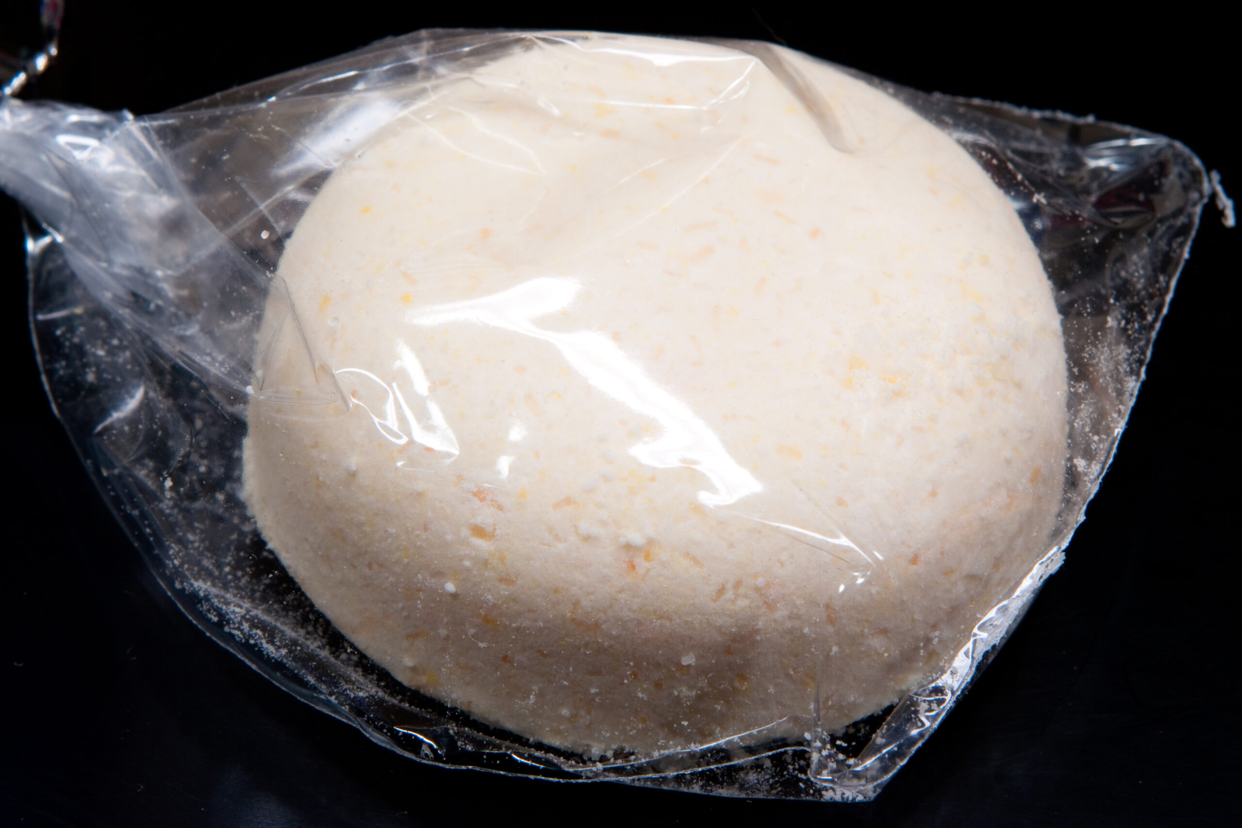 One of the first bath bombs Danielle made, a citrus scent.