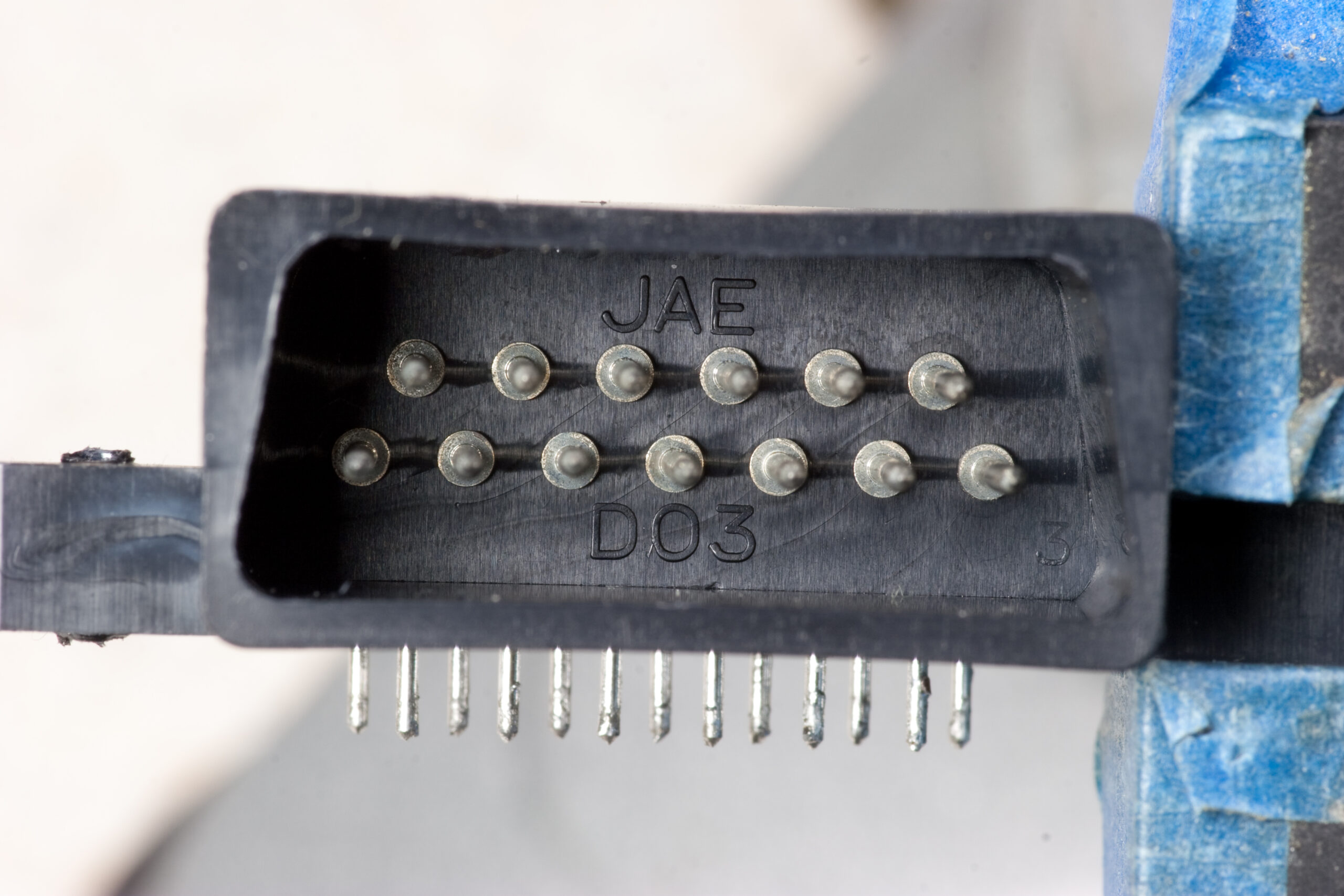 JAE D03 Atari SIO connector, pulled from an Okidata printer. These seem to be on most Japanese-made ATARI components.