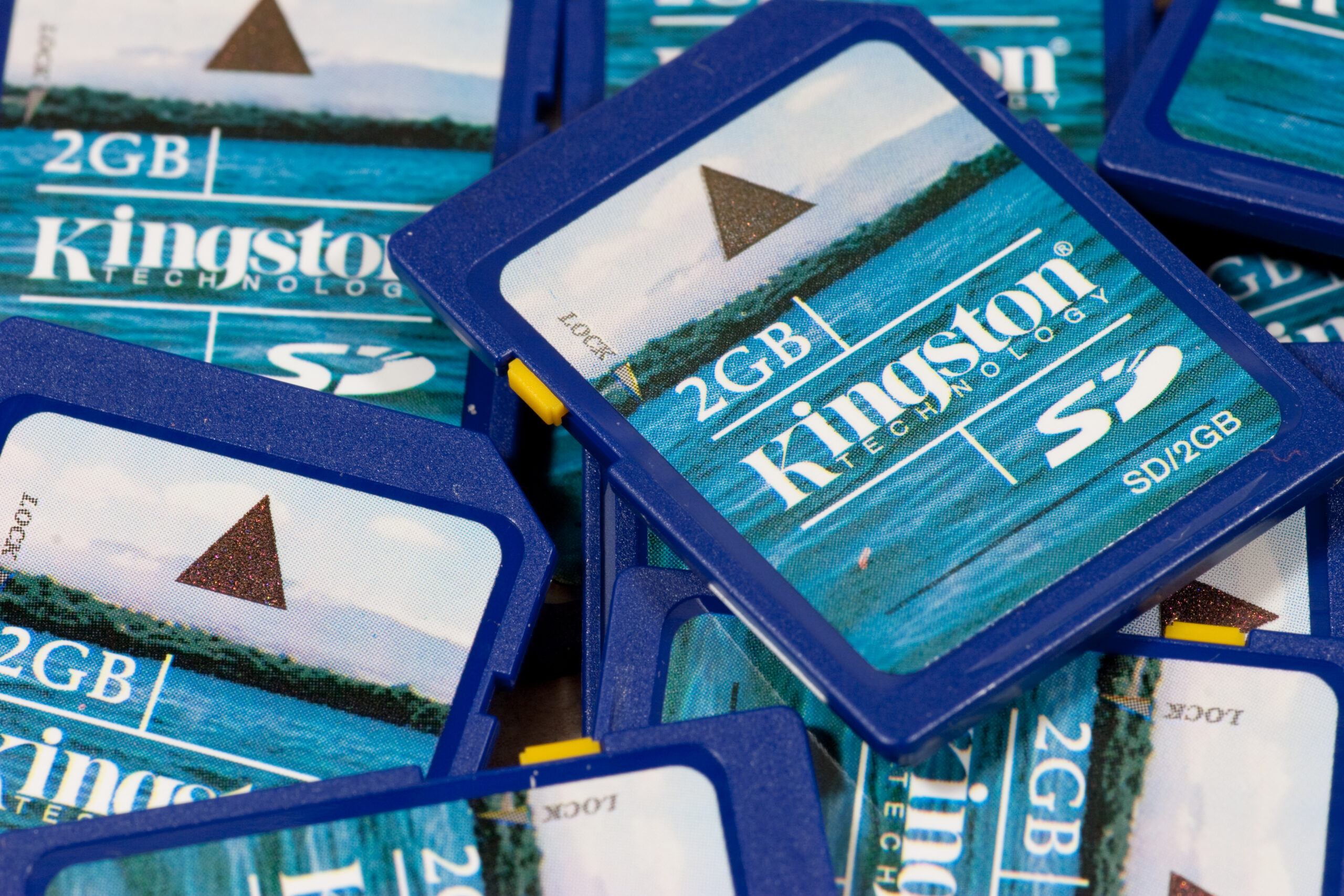 Twelve SDrive compatible Kingston 2GB SD cards.