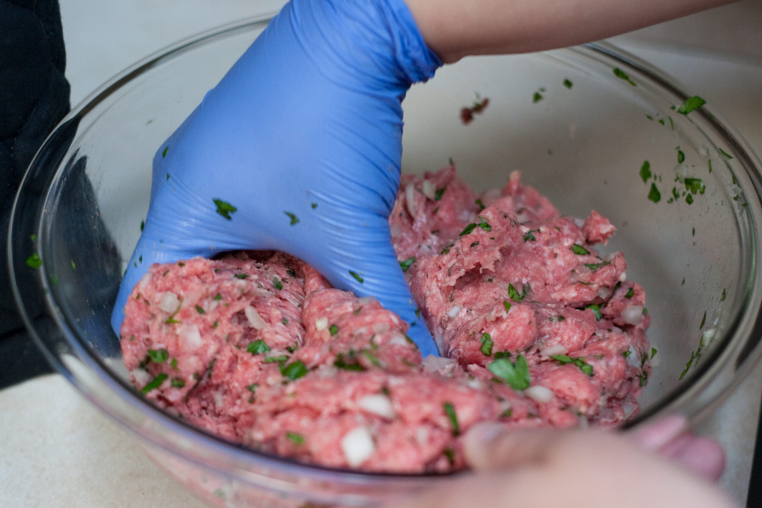 Danielle is making some kofta to take to a party this evening.
