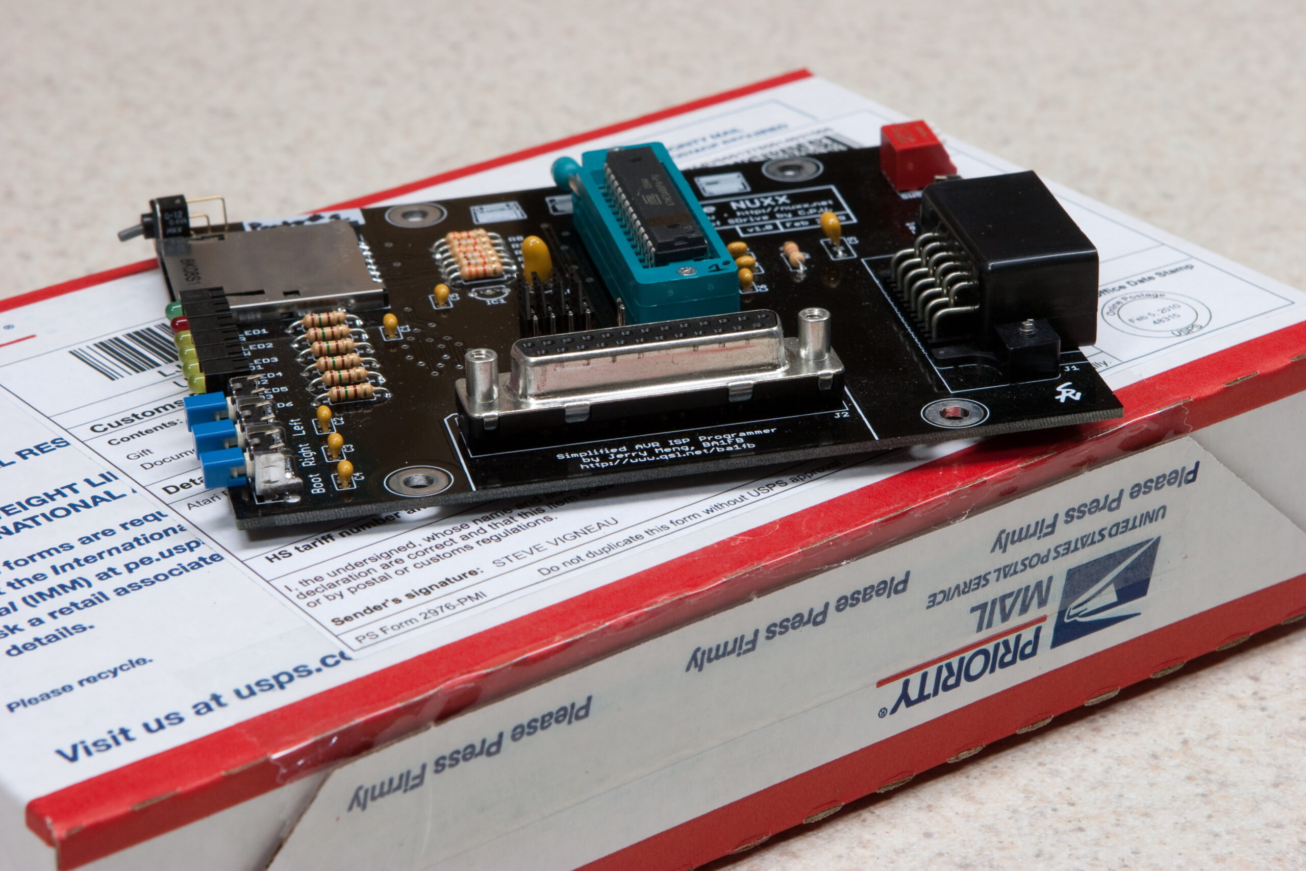 The very first SDrive NUXX sitting on top of the very last SDrive NUXX, which is packed to be shipped to Spain.