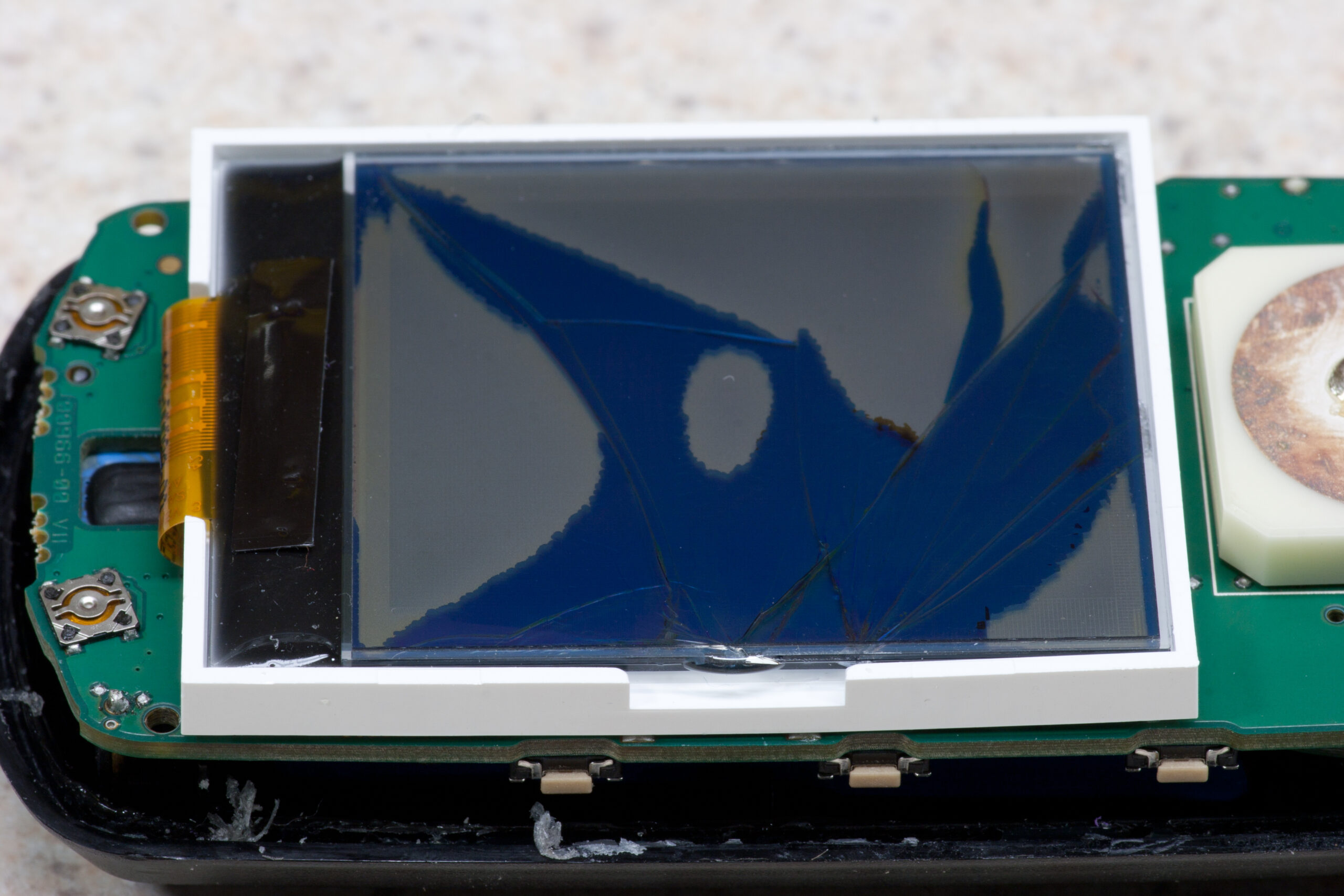 Broken screen in Christian's Edge 305.
