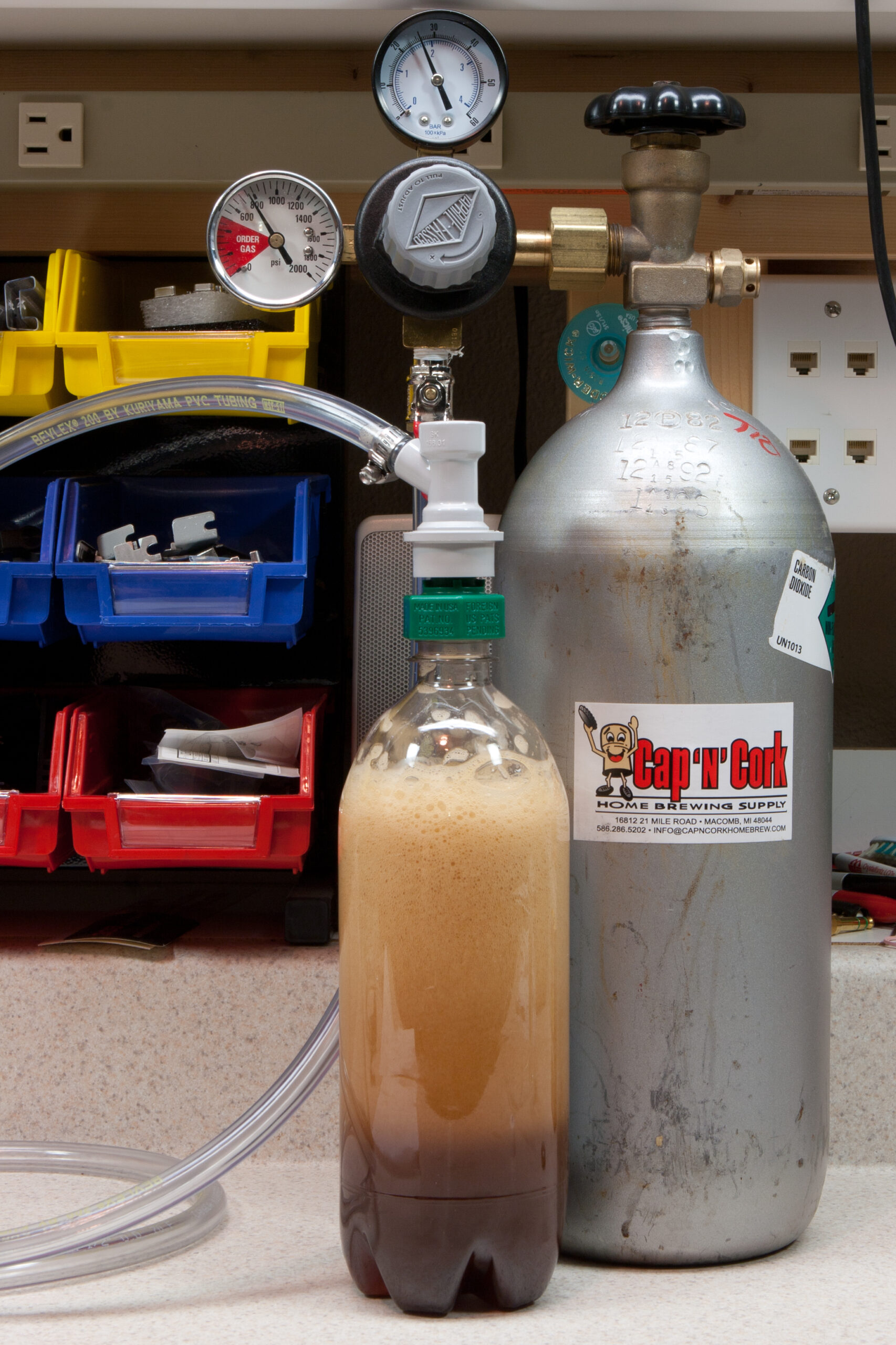 First carbonation attempt: coffee.