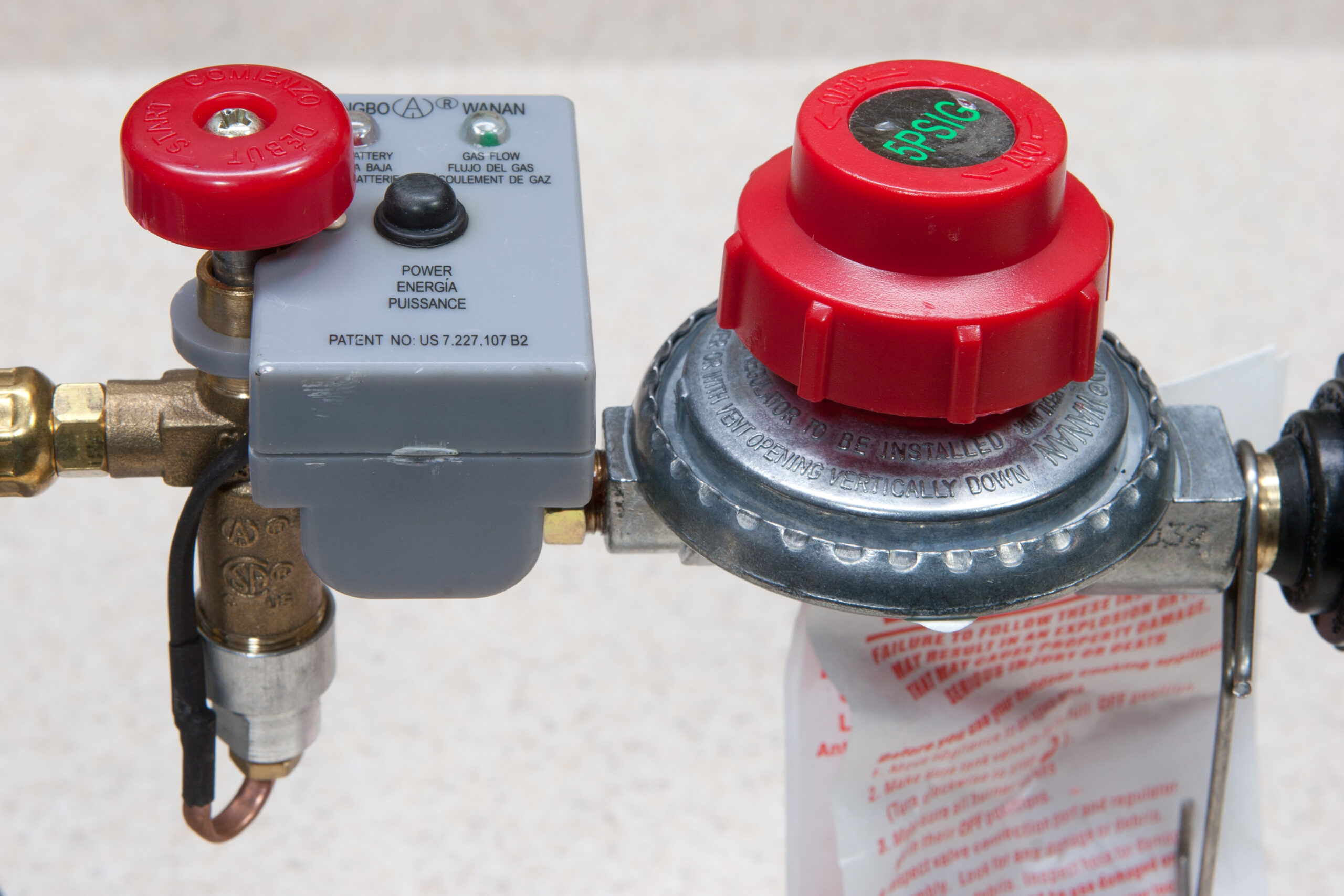 Electronic interlock on a turkey fryer which keeps gas flowing in only ~15 minute increments. This is not acceptable for beer brewing use.