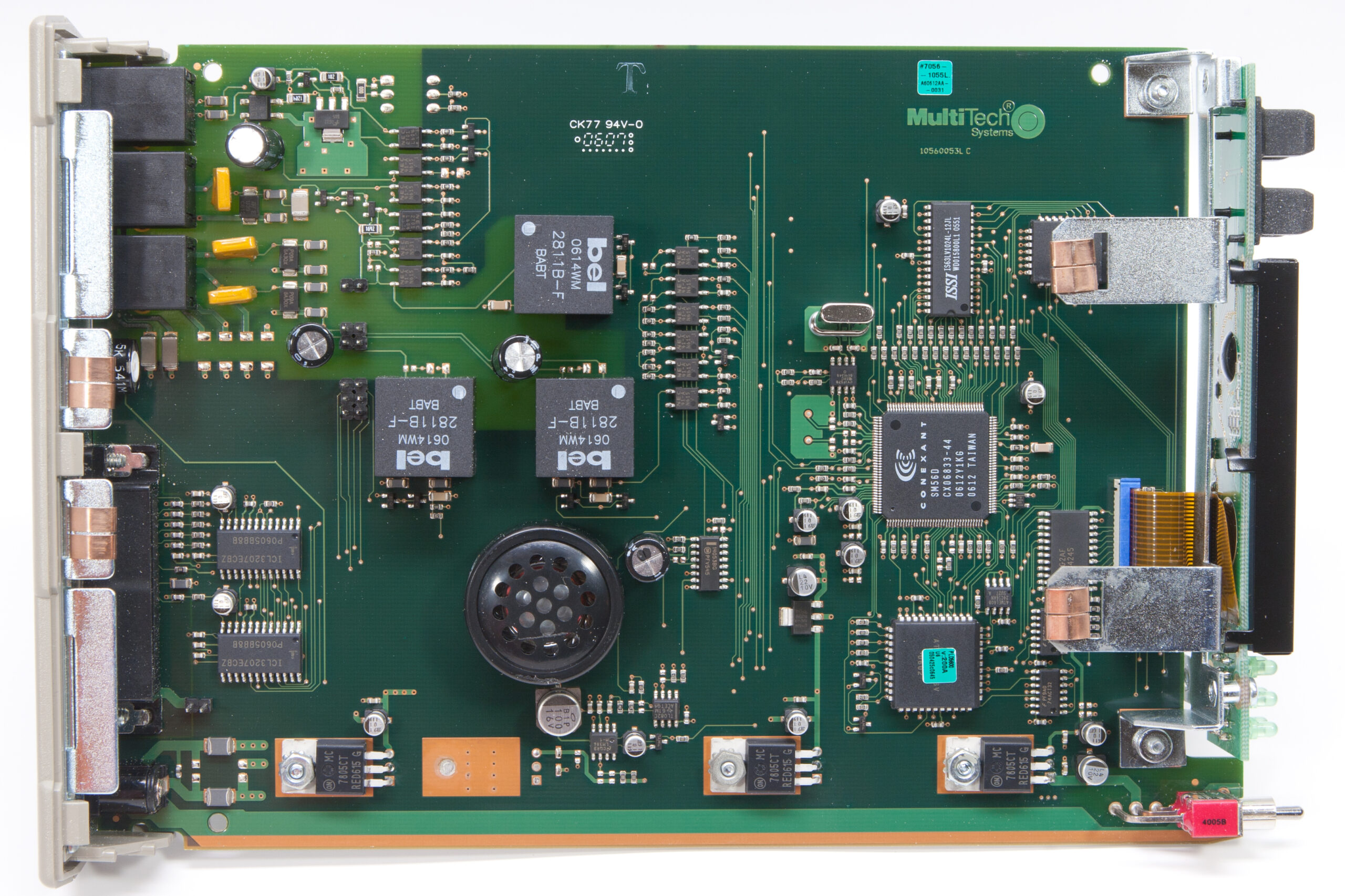 Top of the MultiTech MultiModem II MT5600 series PCB.