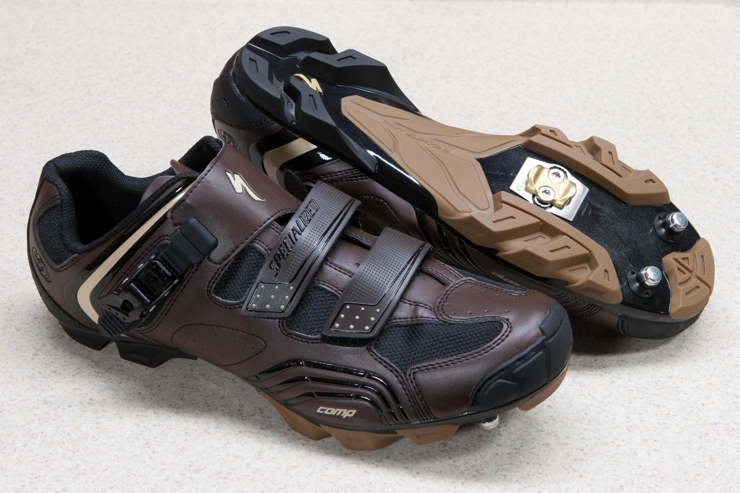 Specialized Comp MTB shoes, in brown, purchased on clearance from Fraser Bicycle and Fitness.
