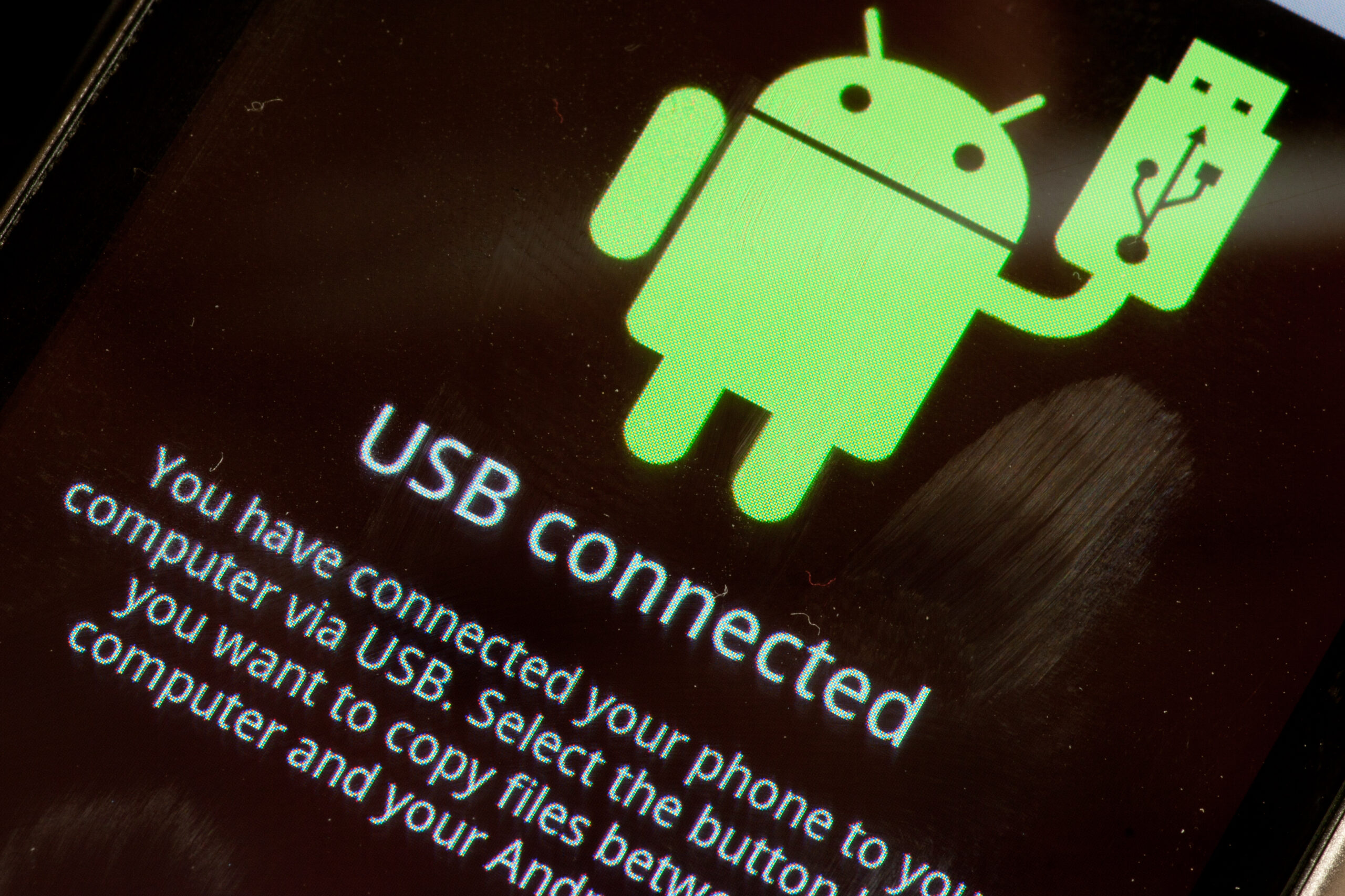 USB connected screen on a Nexus One.
