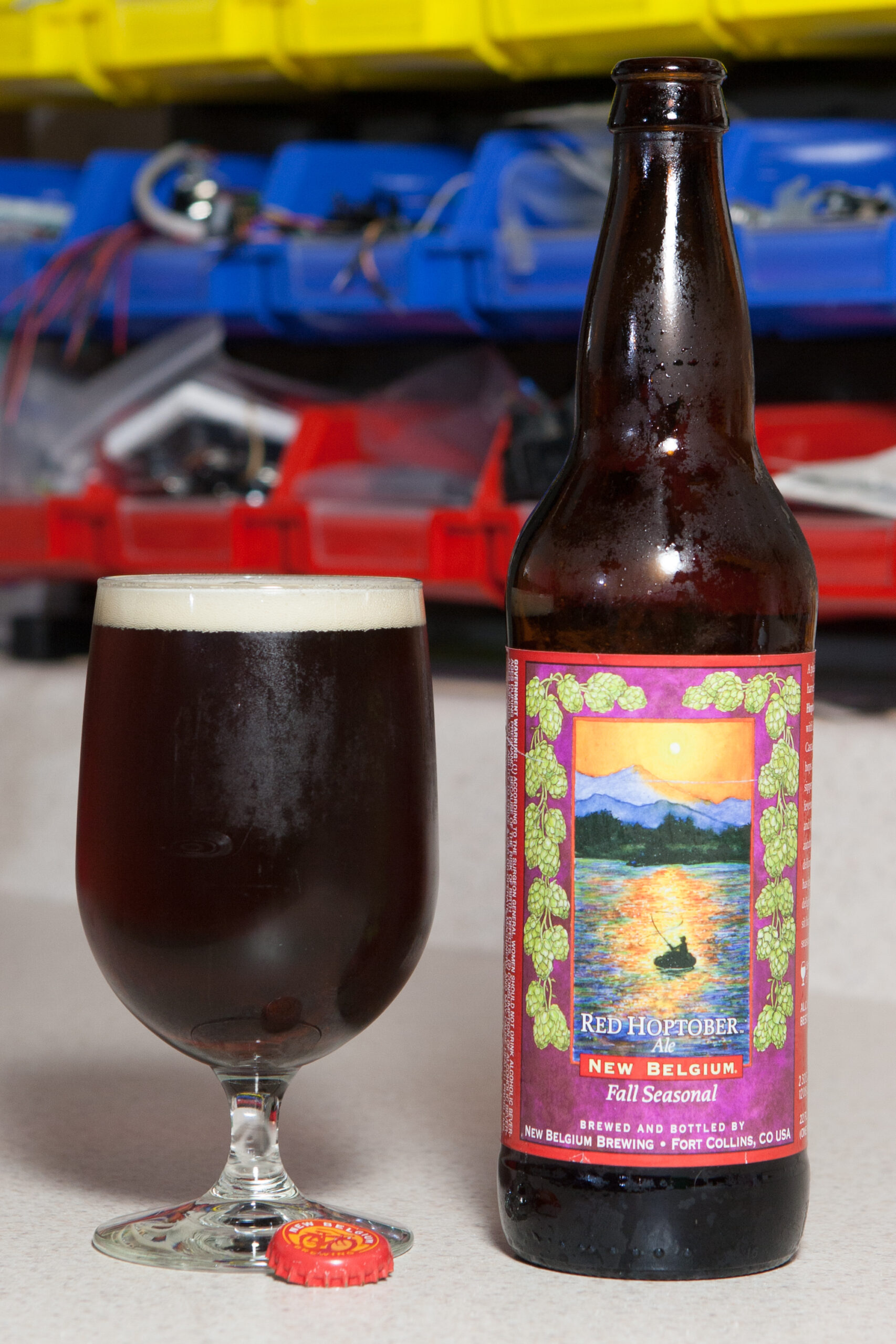 New Belgium Red Hoptober Ale. A rather nice, hoppy red ale. I would buy this again.