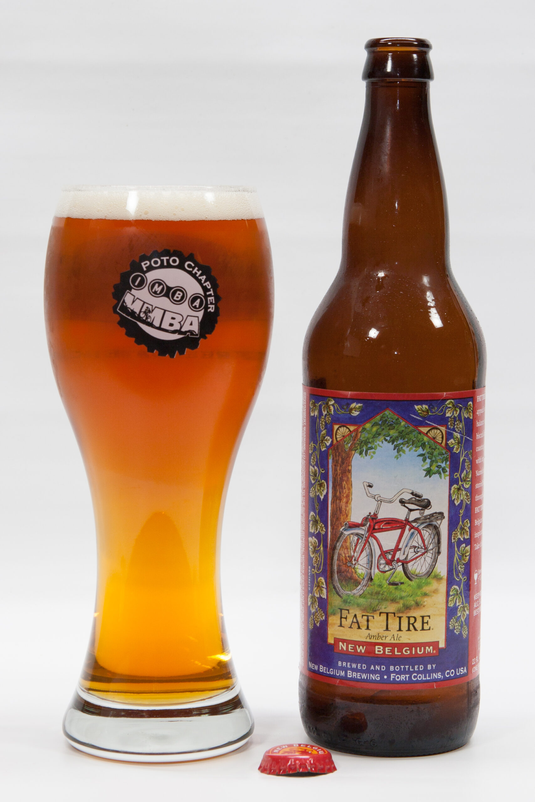 New Belgium's Fat Tire Amber Ale in a glass from Poto MBA's 2012 Triple Trail Challenge.