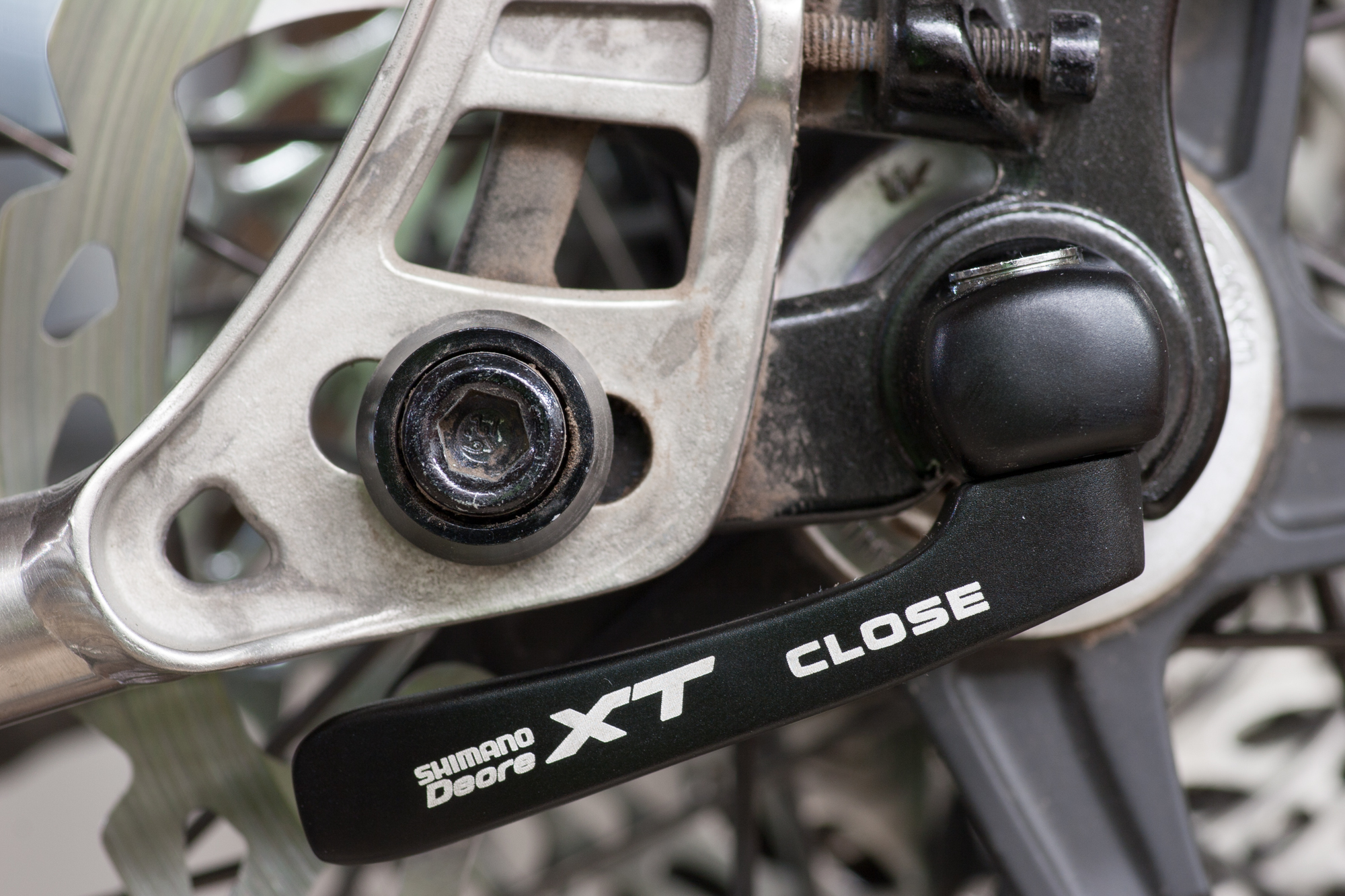 Shimano XT M770 rear skewer used in place of the stock Salsa Flip-Off. The Shimano seems to hold better, as I had problems with the Salsa loosening slightly and making a ticking sound.