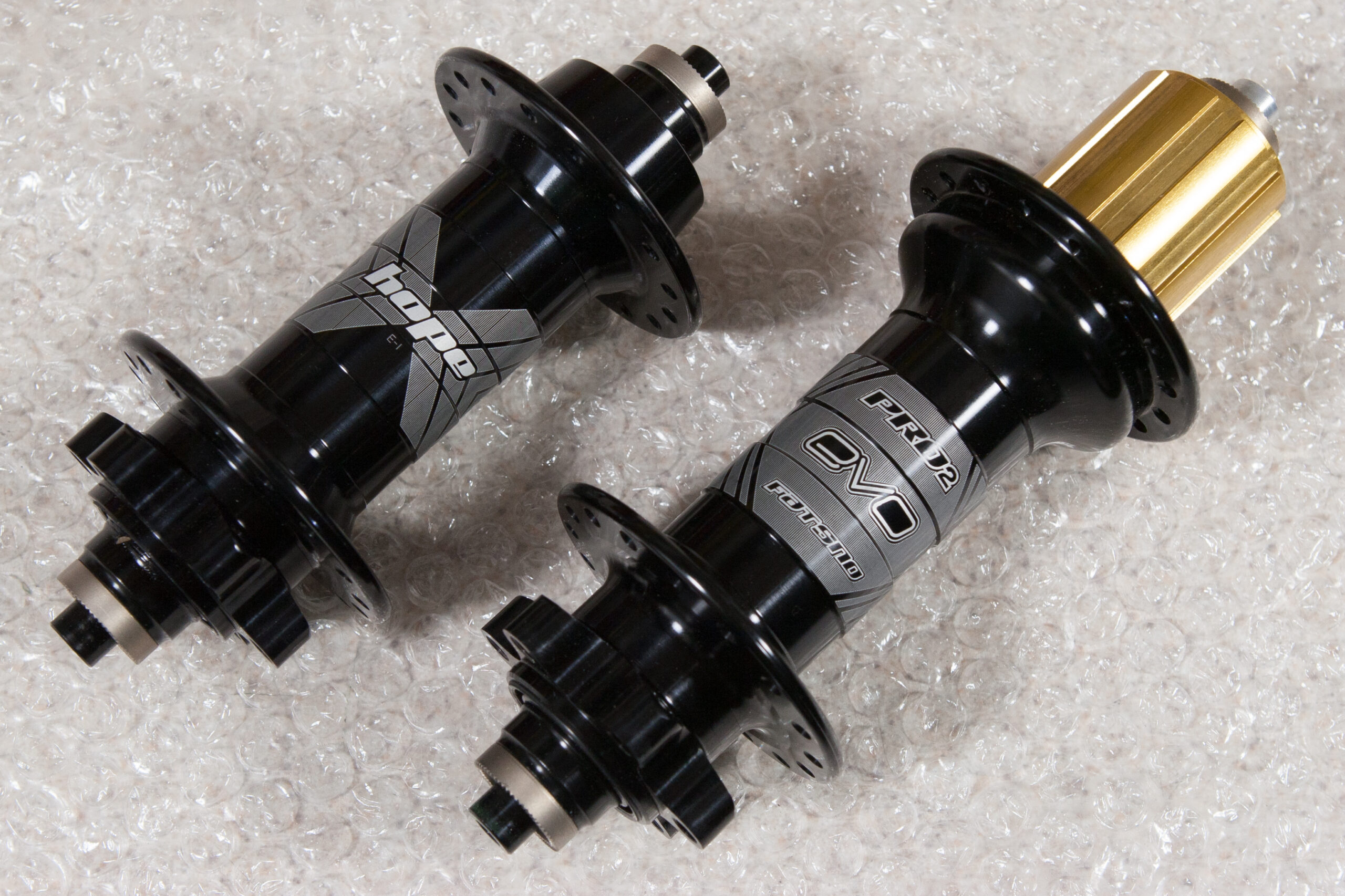 Hope Pro 2 Evo Fatsno hubs, in black. Purchased for $225 and intended to be used with some Stan's rims to build a new wheelset for the Mukluk.