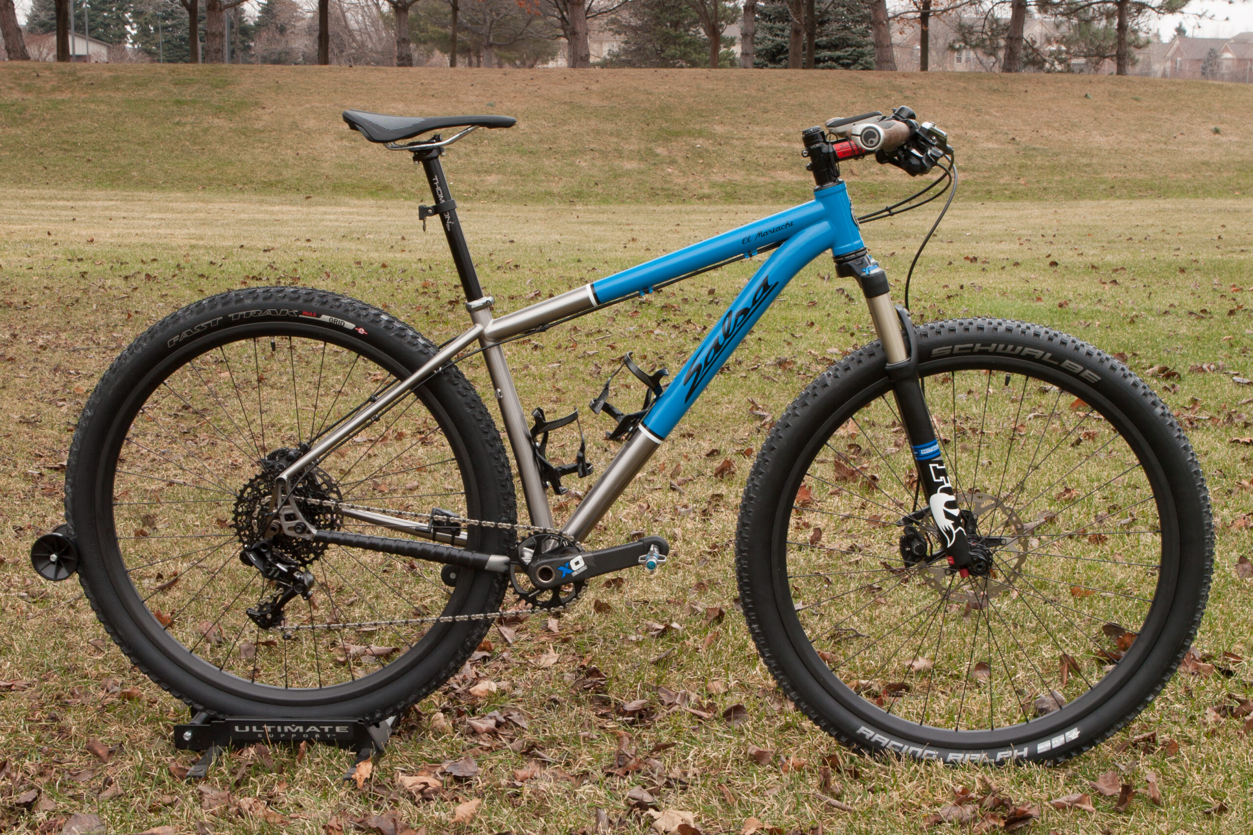 Complete 2014 Salsa El Mariachi Ti, drive side.