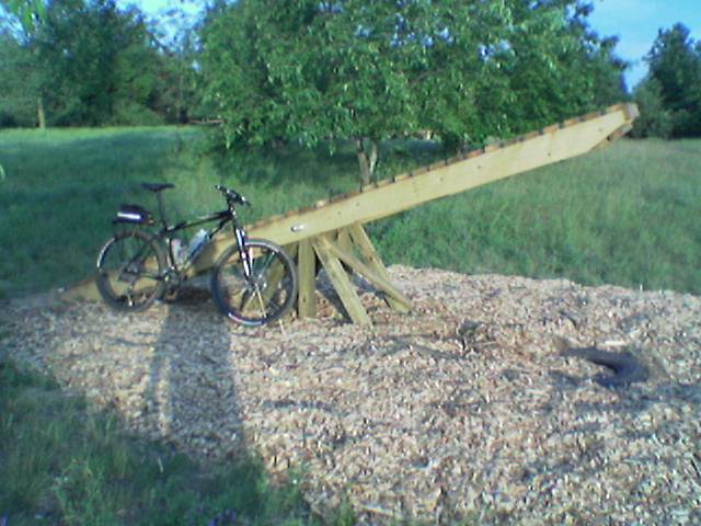 One of the teeter totters in the still-under-construction skill park area of the Stony Creek Mountain Bike Trails. This is being built by the Michigan Mountain Bike Association (MMBA).
