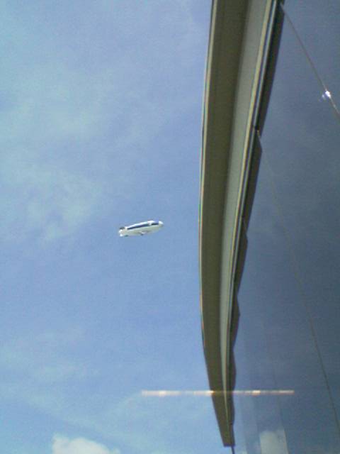 A MetLife blimp is flying over my workplace for some reason.