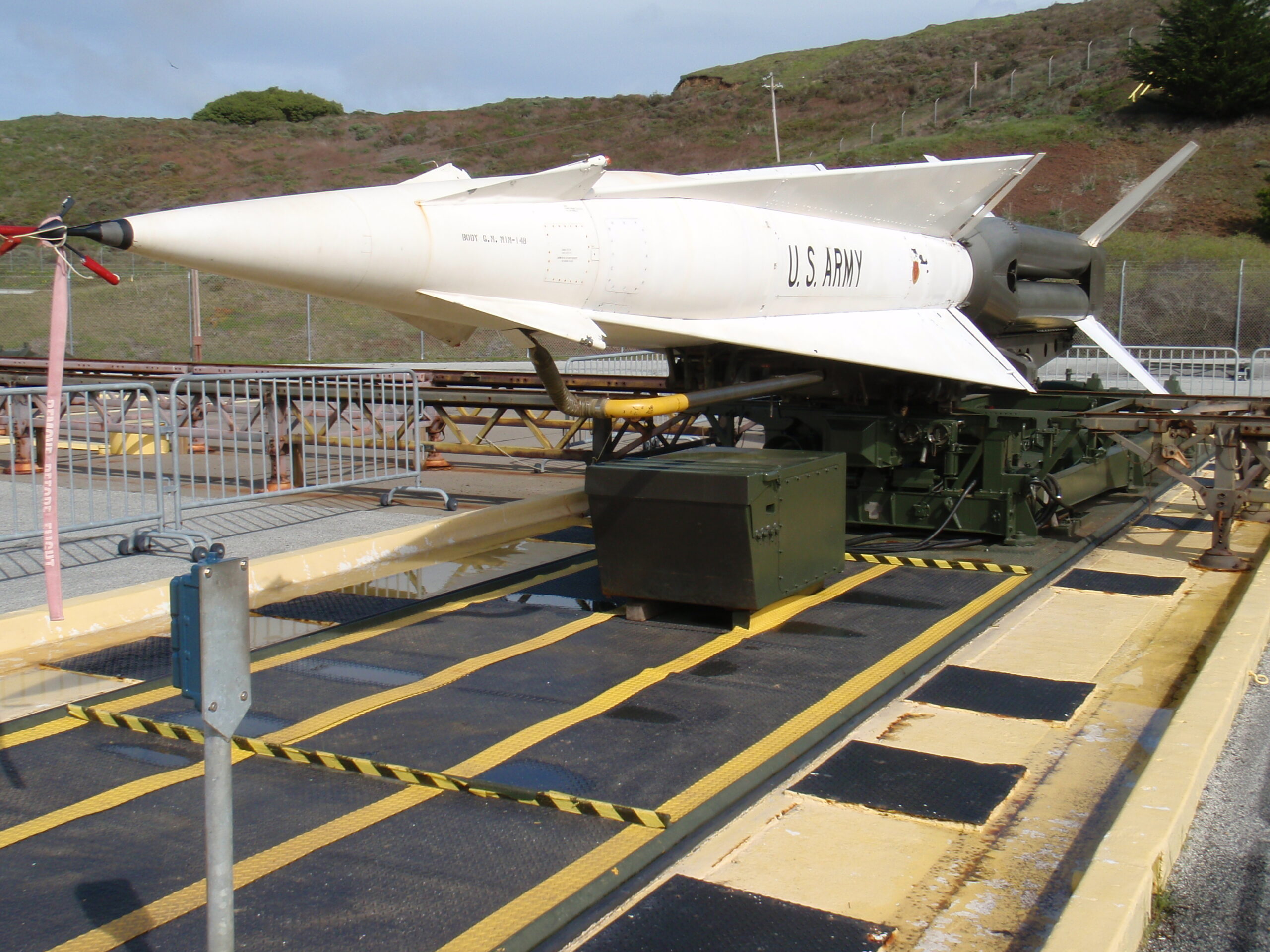 Teaser image from a vacation showing a Nike Hercules missile at SF-88, the National Parks Service Nike Missile site just north of San Francisco.