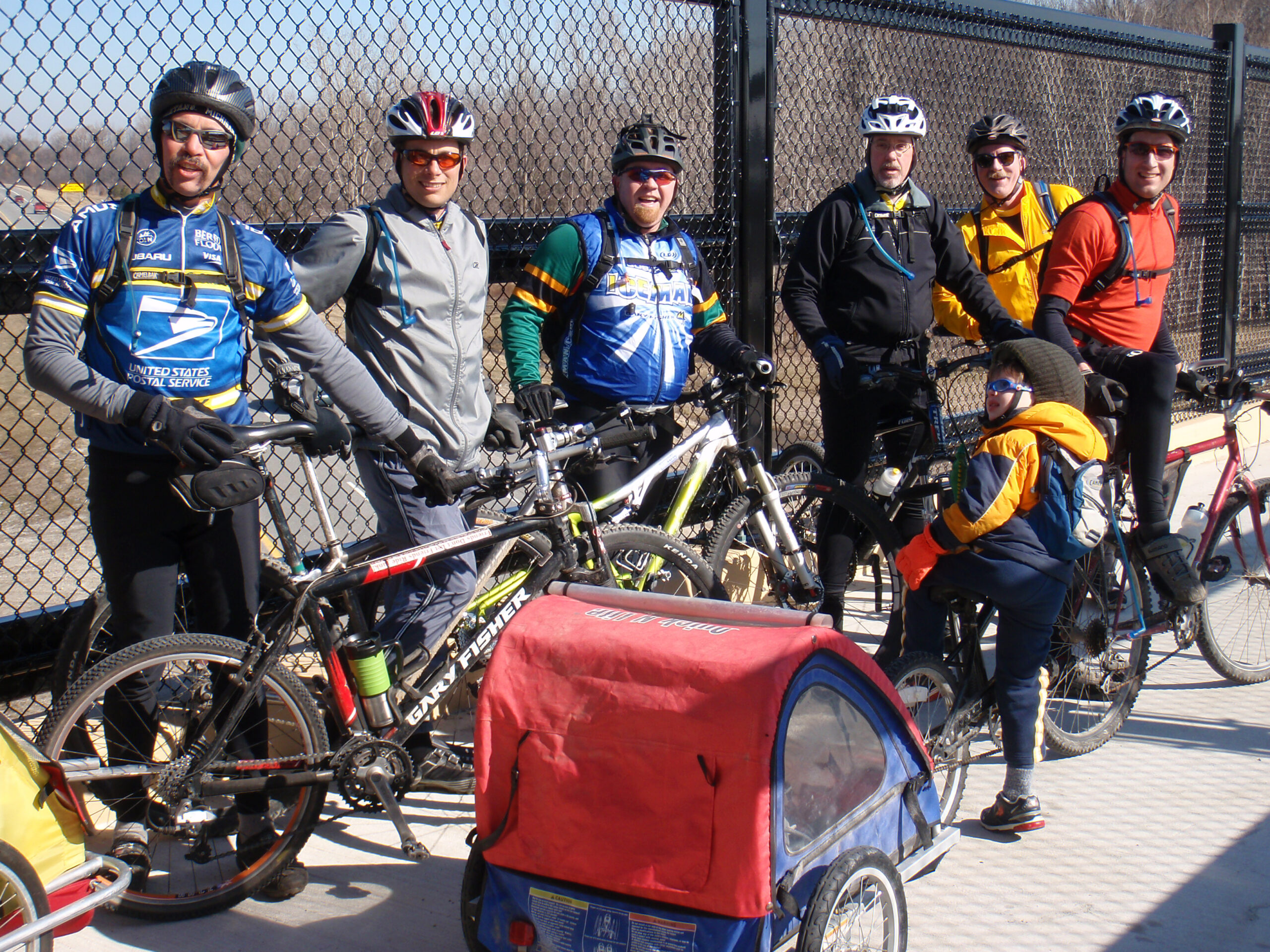 Everyone who rode the Rochester to Richmond ride on the Macomb Orchard Trail on 14-Mar-2009, except for me as I was taking the photo.