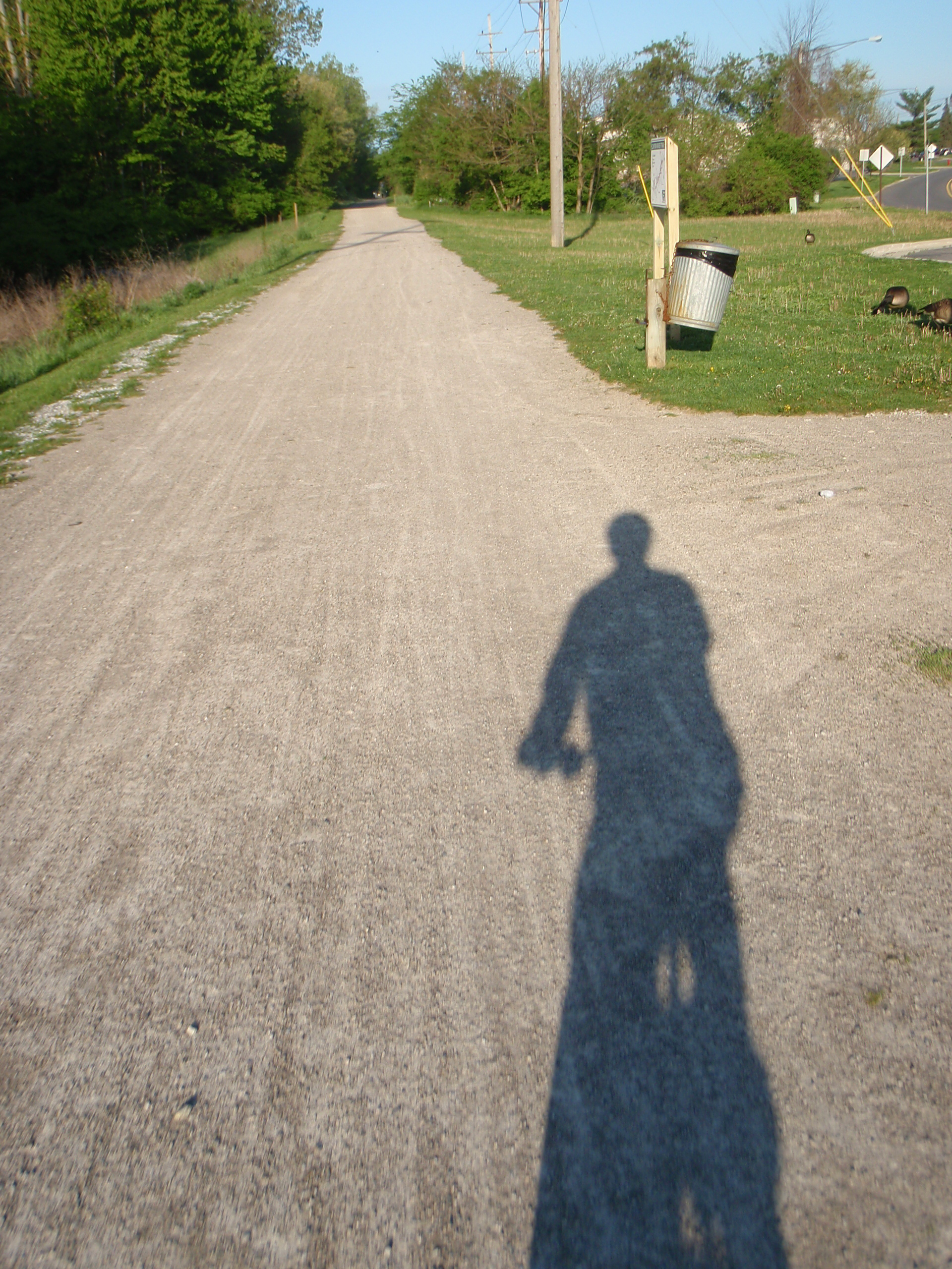 Commuting to work along the Clinton River Trail in Rochester, MI.