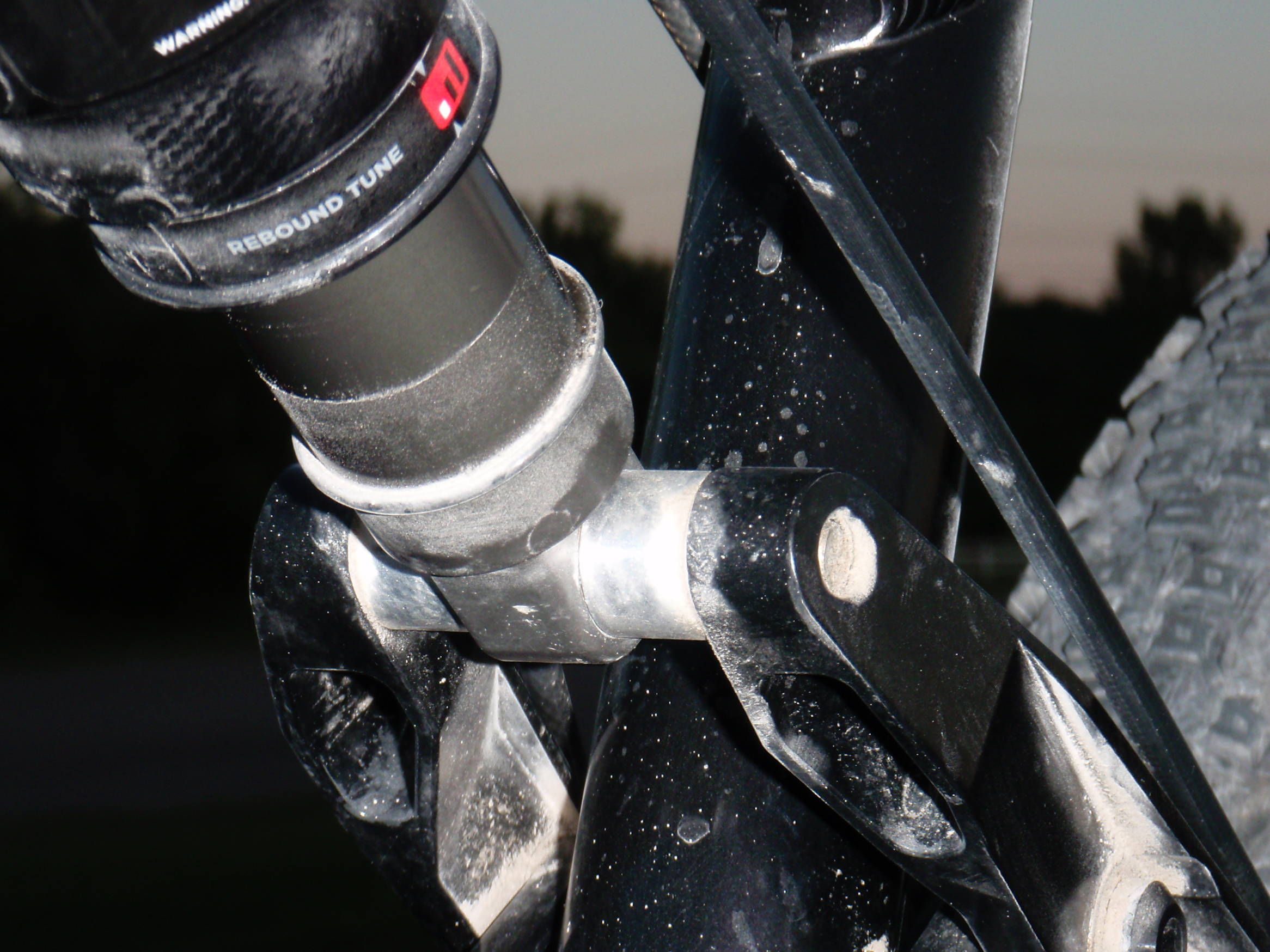 Dust on the Fox RP23 and other parts on the rear of my Titus Racer X 29er.