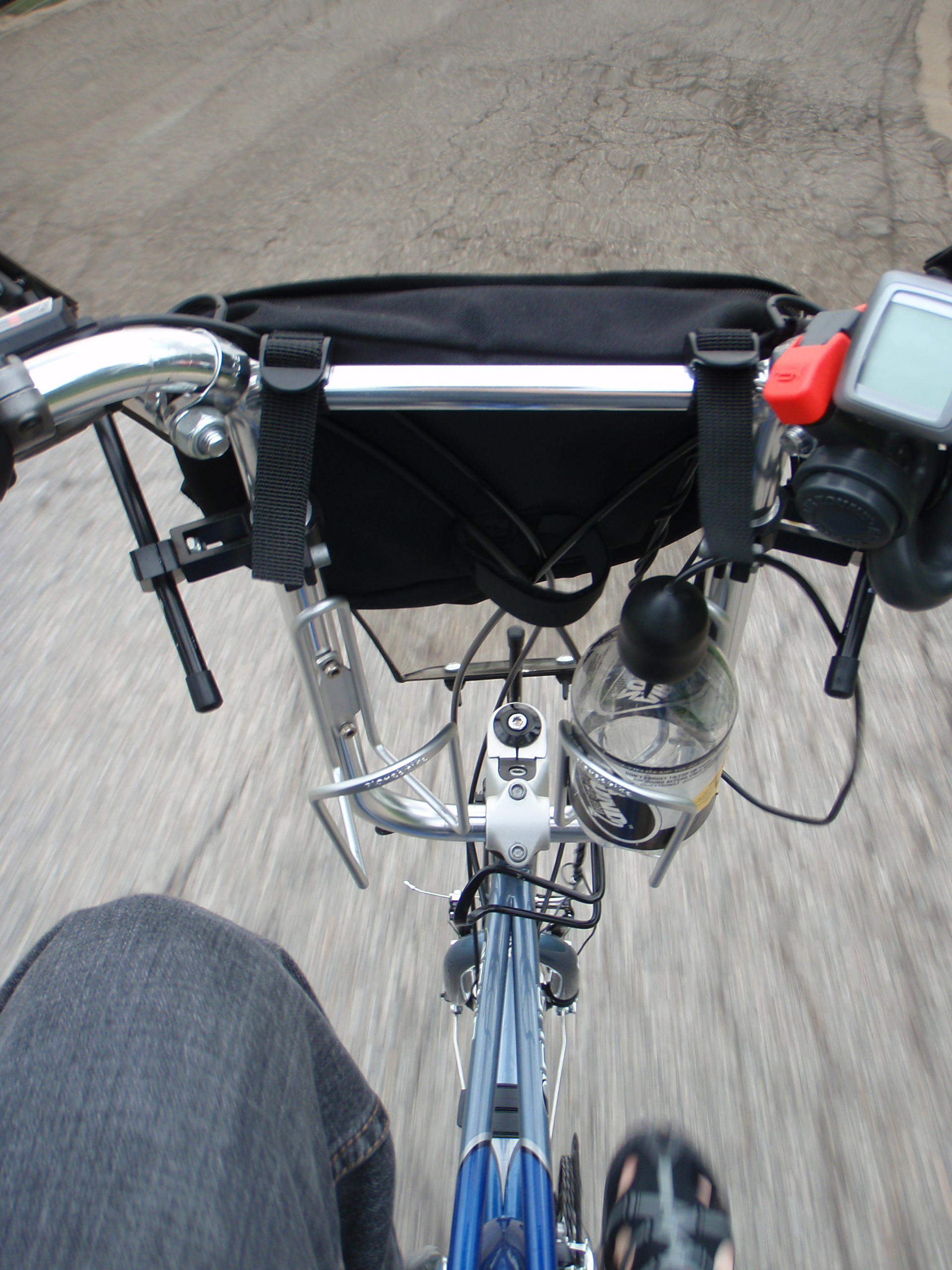 Riding my coworker Brian's recumbent bike around the neighborhood.