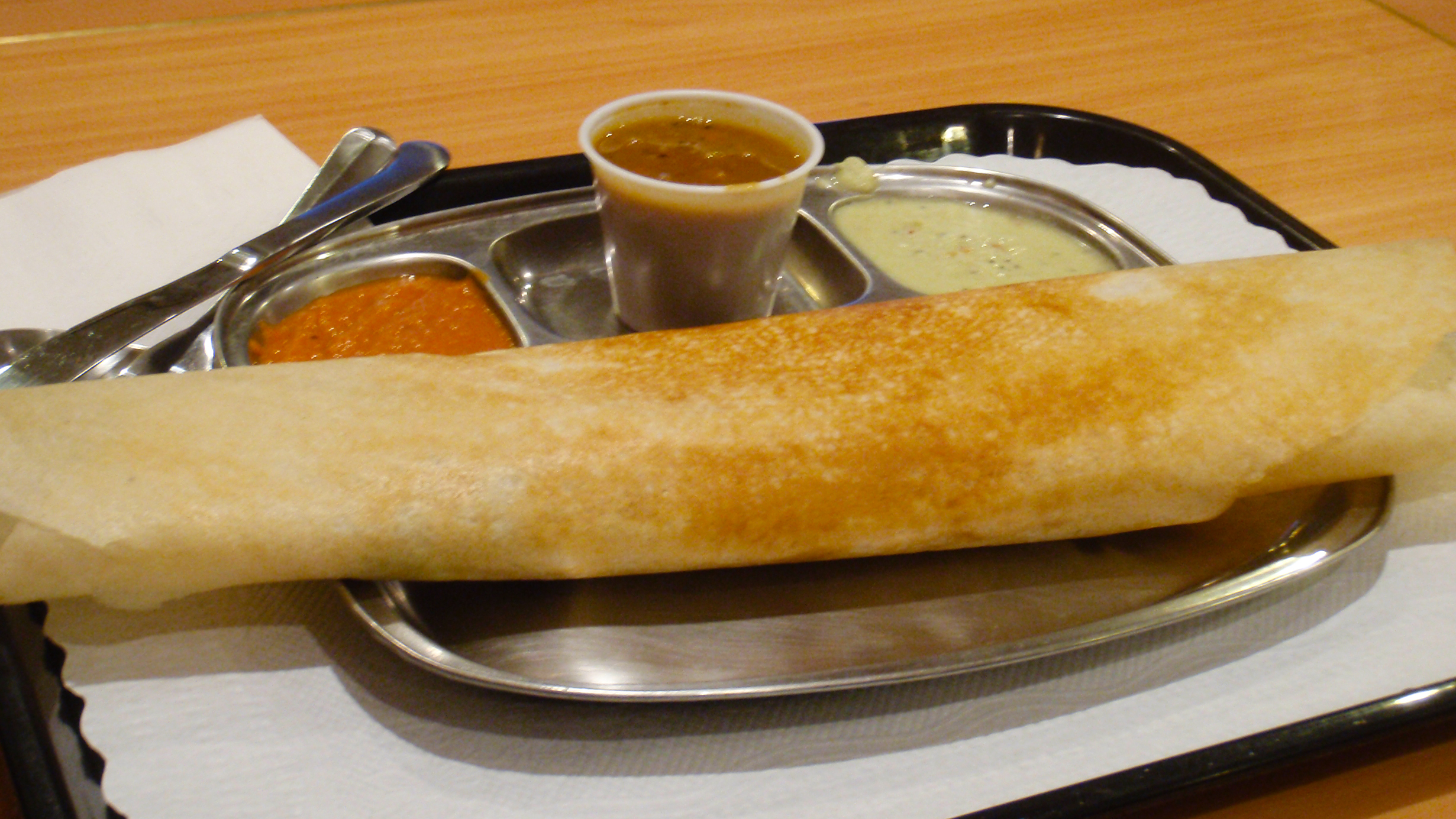 Masala Dosa from Rangoli Express. It's larger than the tray and requires 16:9 cropping!