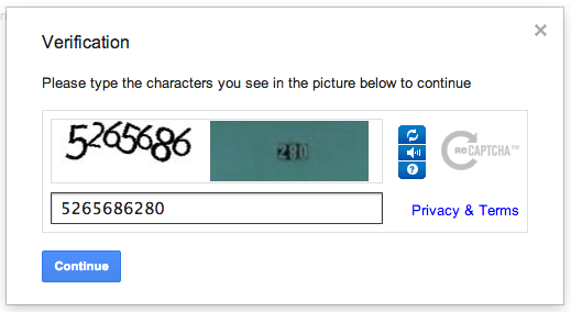 reCAPTCHA at Google using an image of a house number (likely from Google Street View) as one of the images to be typed in.
