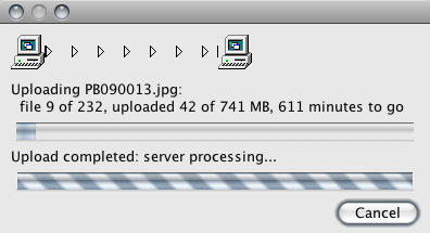 Gallery Remote hung at "Upload completed: server processing...", which is the most obvious symptom of the lighttpd / php-cgi problems I've been having.