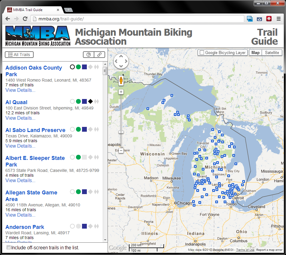 Screenshot of the new MMBA Trail Guide used for its first release.
