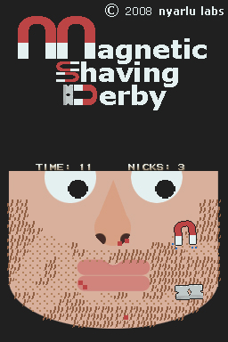 Screenshot of nyarla's game Magnetic Shaving Derby.