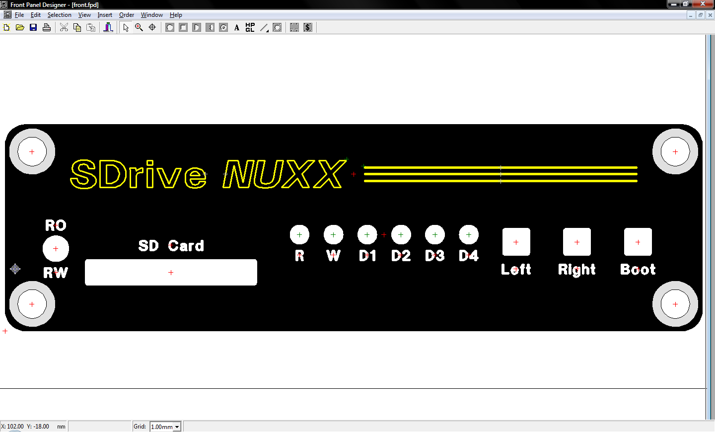 Front panel draft 1 in Front Panel Designer.