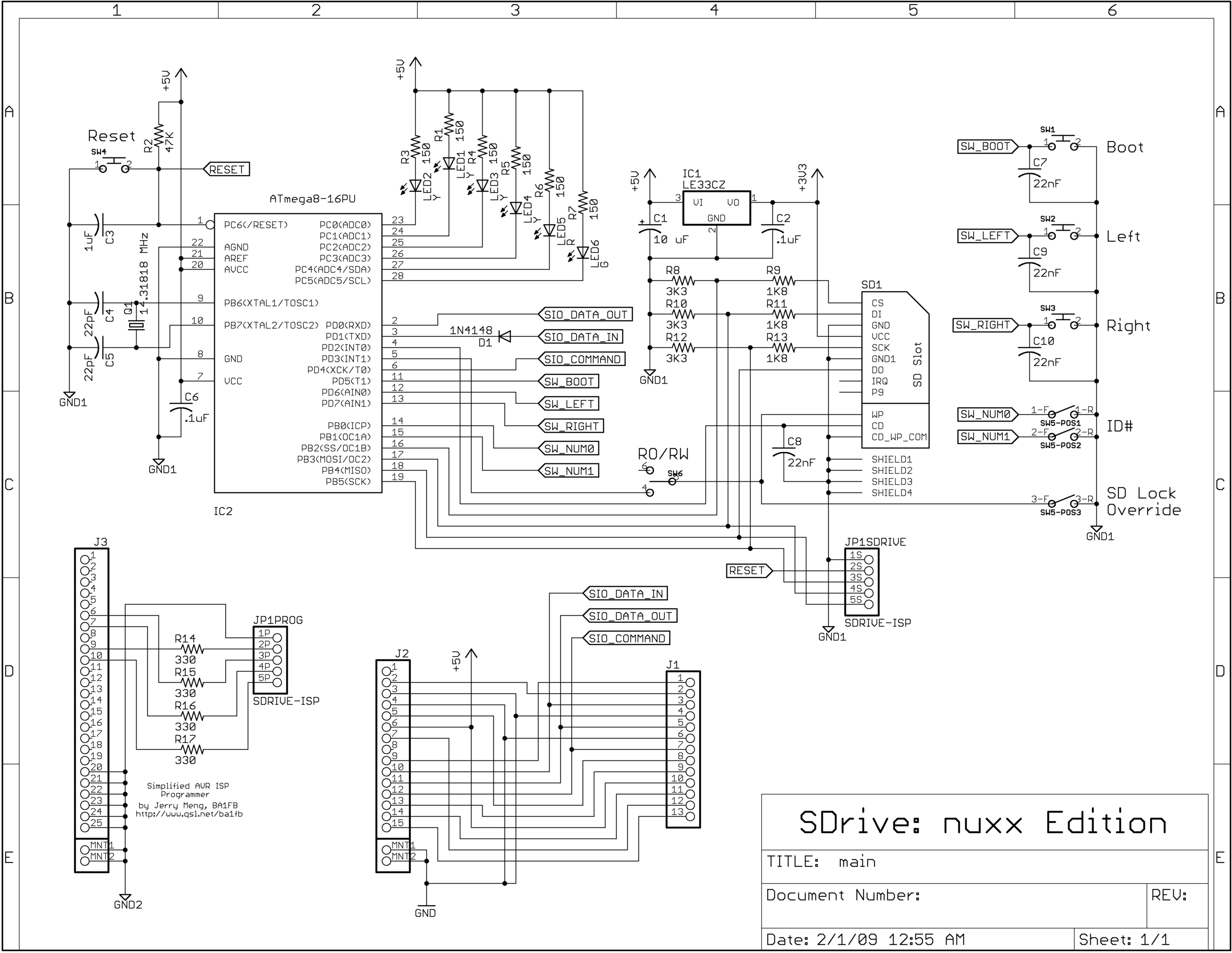 First complete draft of the SDrive NUXX schematic.