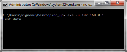 Doing some Windows Firewall testing with a UPX-packed copy of Netcat.